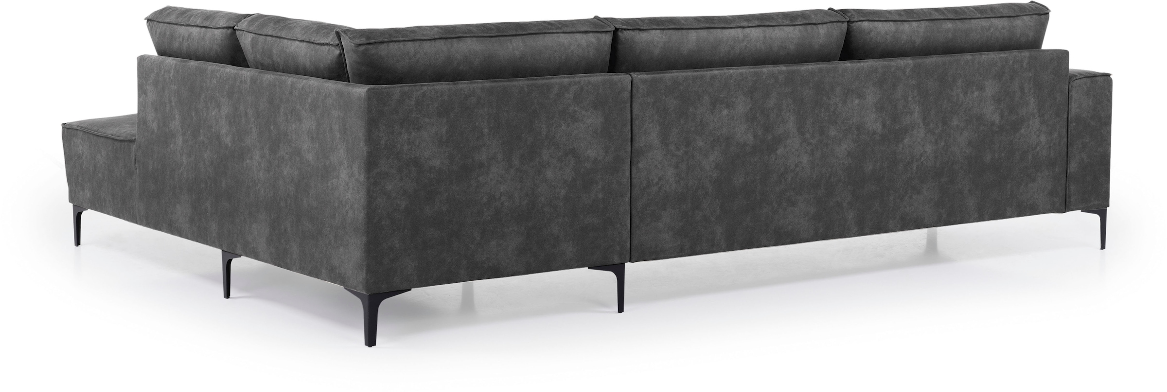 Places of Style Ecksofa »Polsterecke Oland, Struktur, Flachgewebe, Luxus-Microfaser, Boucle«, L-Form, 289 cm, Wellenunterfederung, Skandi-Design, Metallfüße