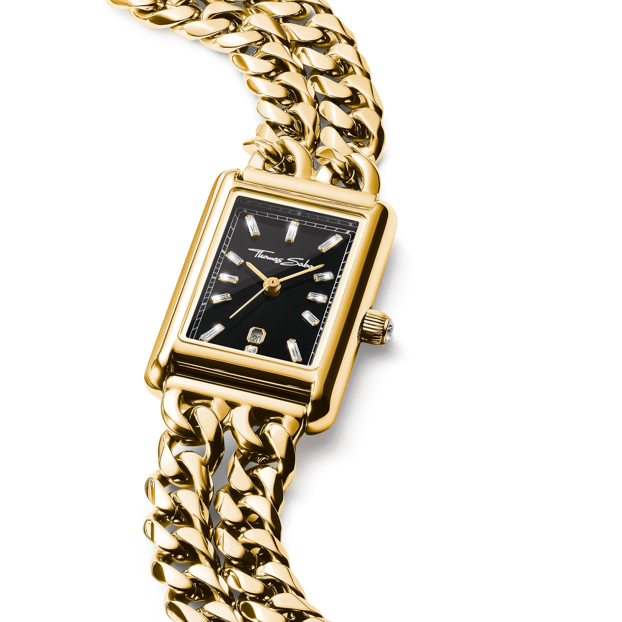 THOMAS SABO Quarzuhr »Bold Elegance« Armbanduhr, Damenuhr, Edelstahlarmband, analog, Tag, Zirkonia (synth.)