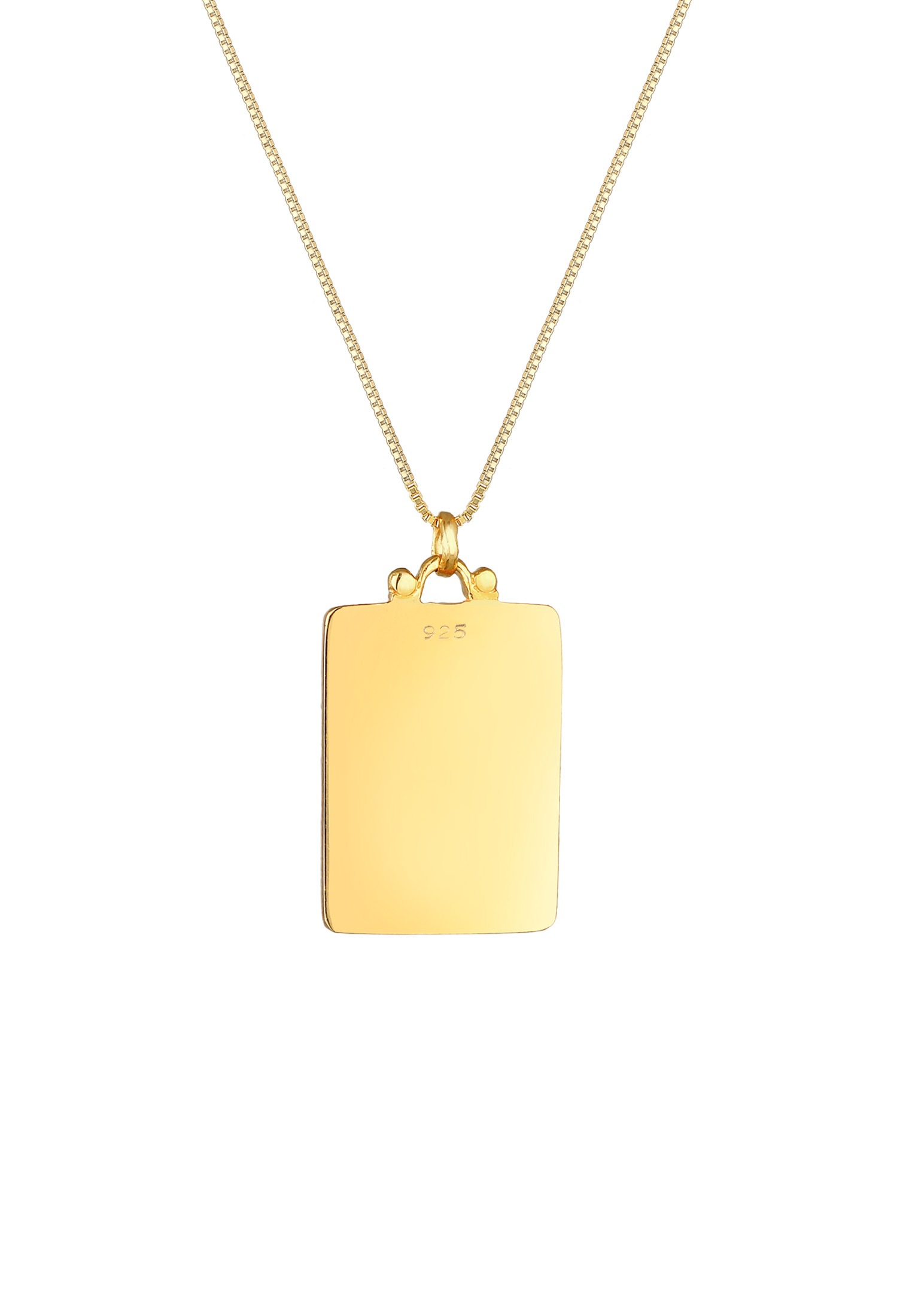 Elli Lange Kette »Halskette Sonne Münz-Anhänger Rechteck Vintage 925er Silber«