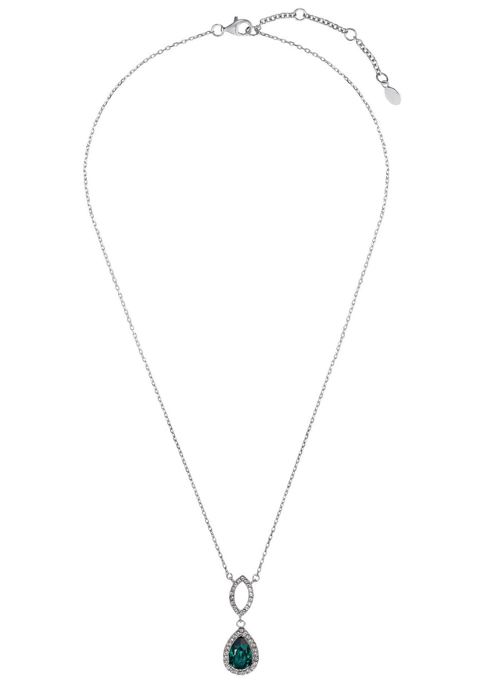 Amor Kette mit Anhänger »Tropfen, 2033619«, mit Glasstein, Zirkonia (synth.)
