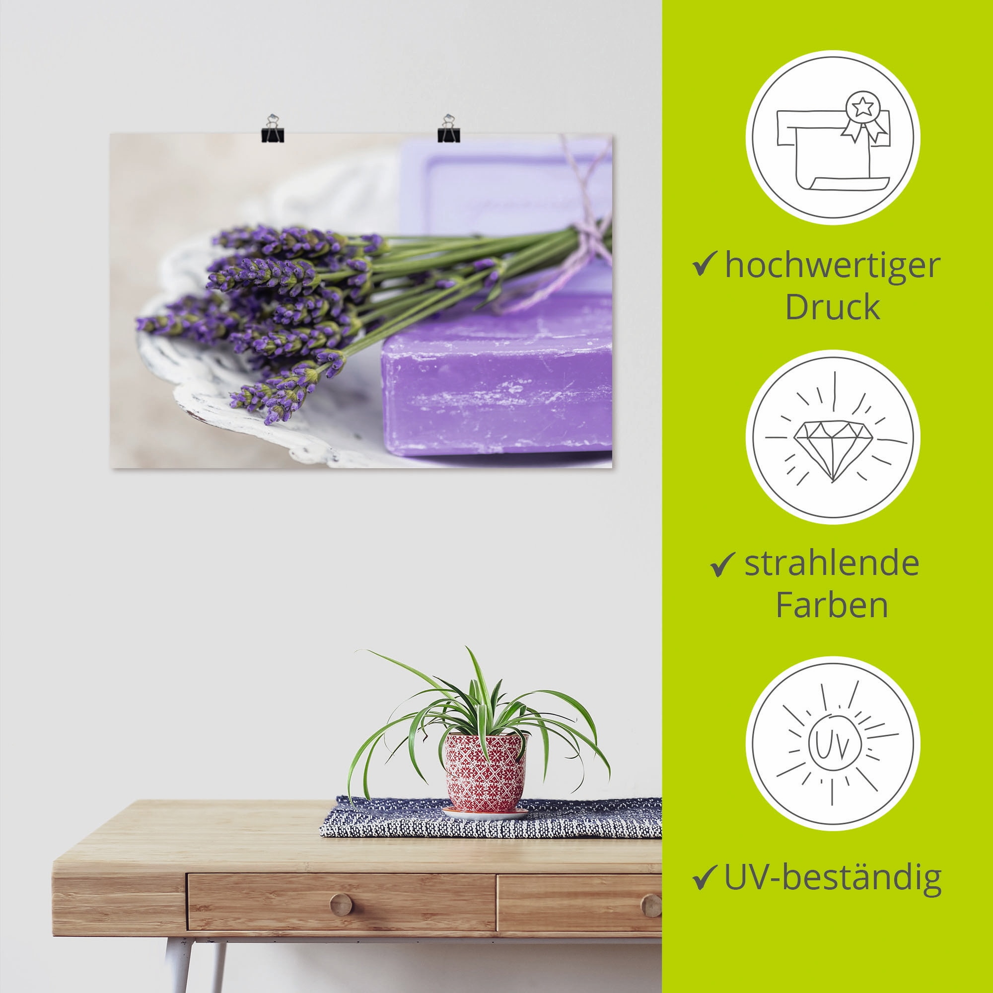 Artland Wandbild »Französisches Stillleben mit Lavendel«, Arrangements, (1 St.), als Alubild, Outdoorbild, Leinwandbild, Poster in verschied. Größen