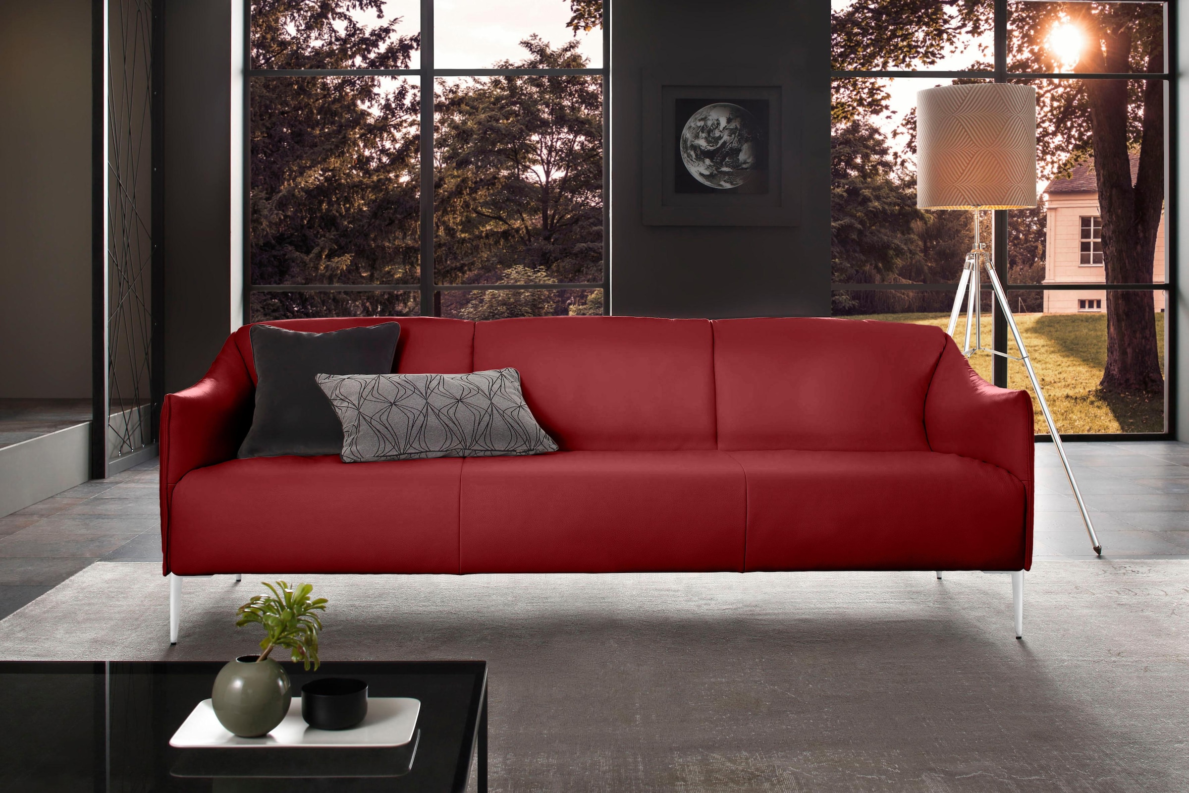 W.SCHILLIG 3-Sitzer »sally«, mit Metallfüßen in Chrom glänzend, Breite 224 cm