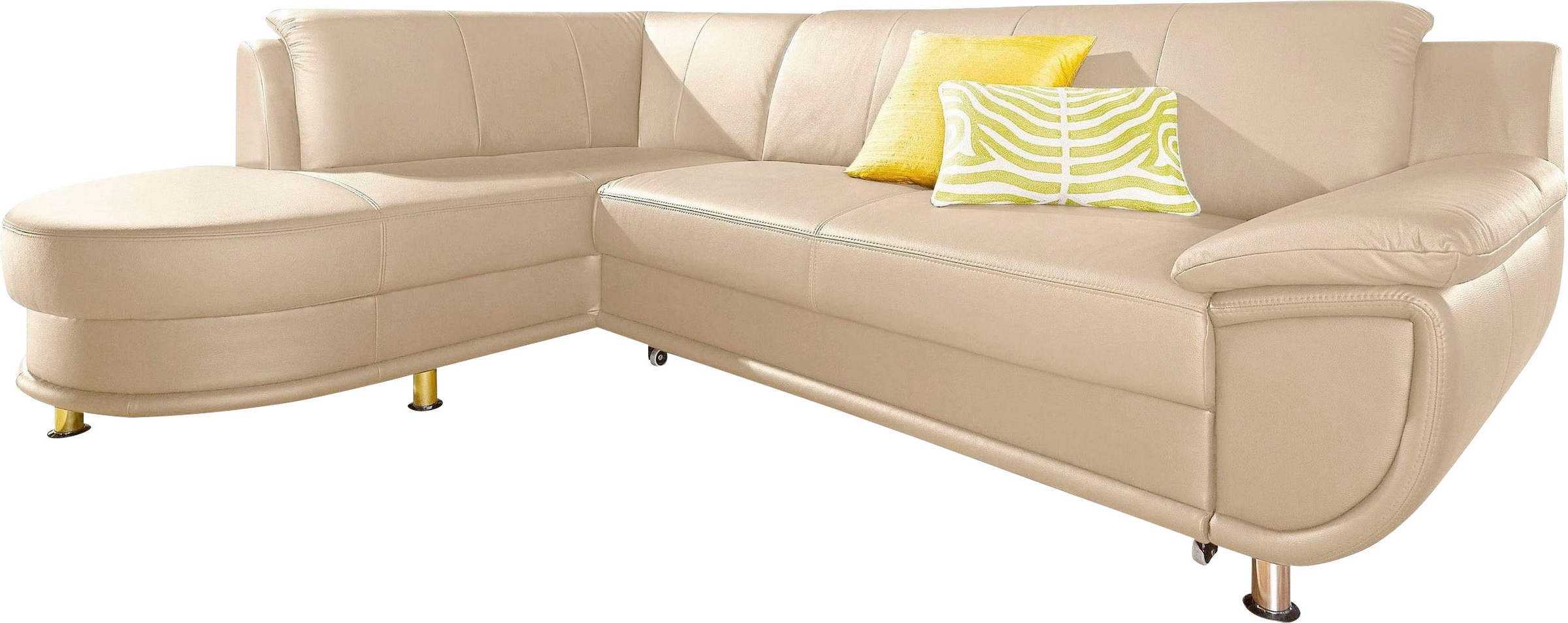 TRENDMANUFAKTUR Ecksofa »Rondo, zeitlos und elegant, OTTOs Choice, bequem, L-Form«, wahlweise mit Federkern, wahlweise mit Bettfunktion