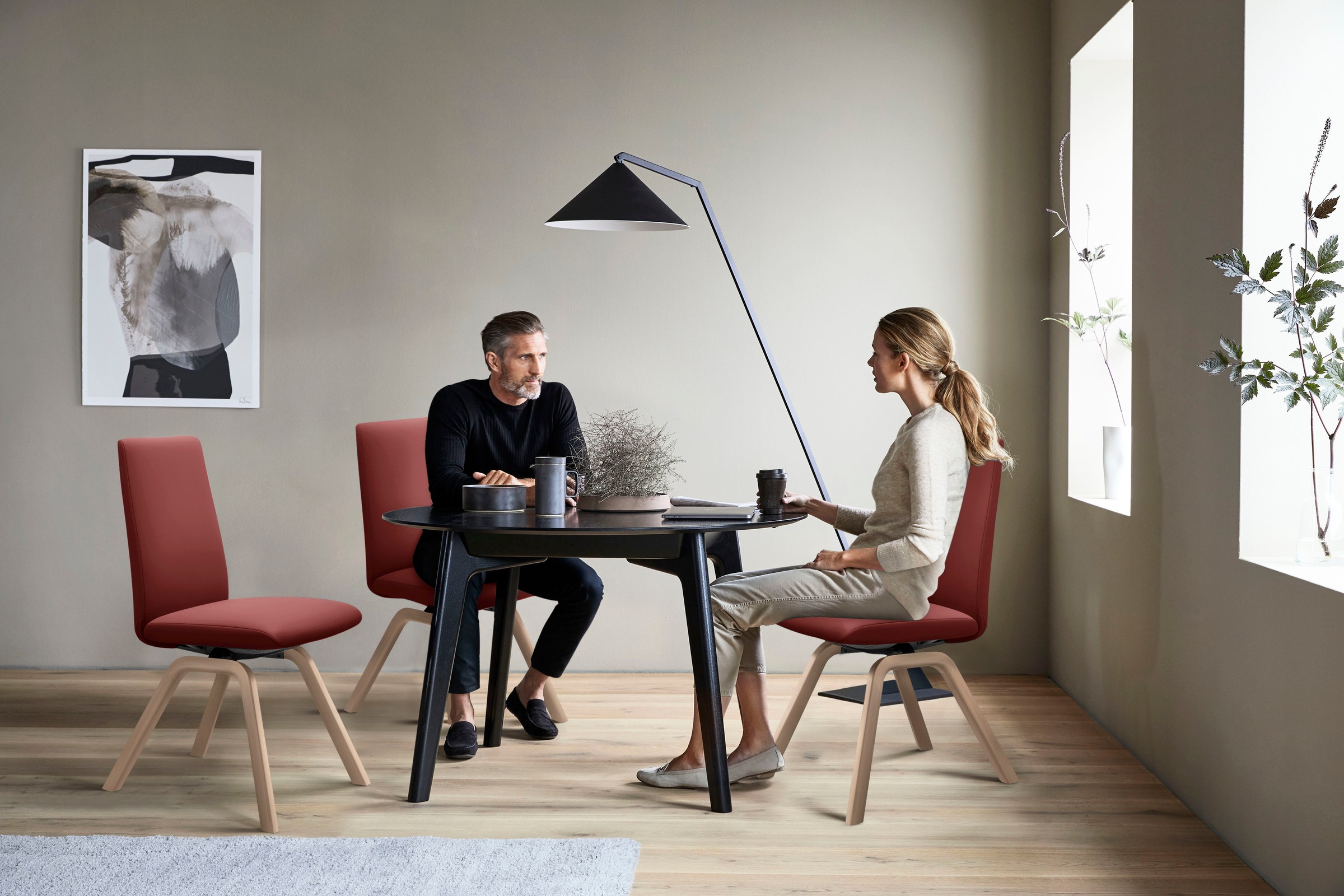 Stressless® Polsterstuhl »Laurel«, Leder PALOMA, Low Back, Größe L, mit schräggestellten Beinen in Eiche natur