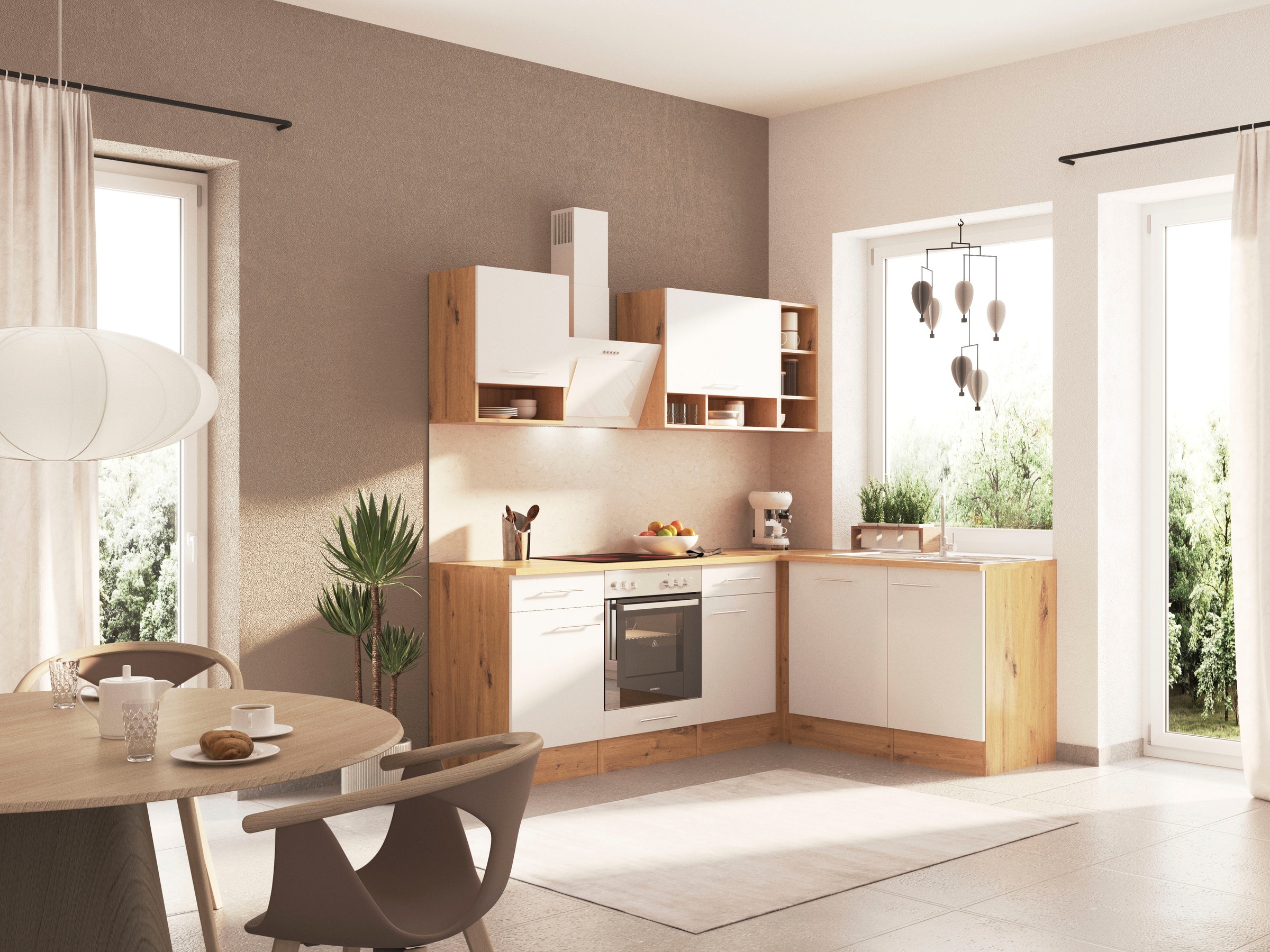 RESPEKTA Winkelküche »Hilde, wechselseitig aufbaubar« Breite 220 cm, exklusiver Konfiguration für OTTO