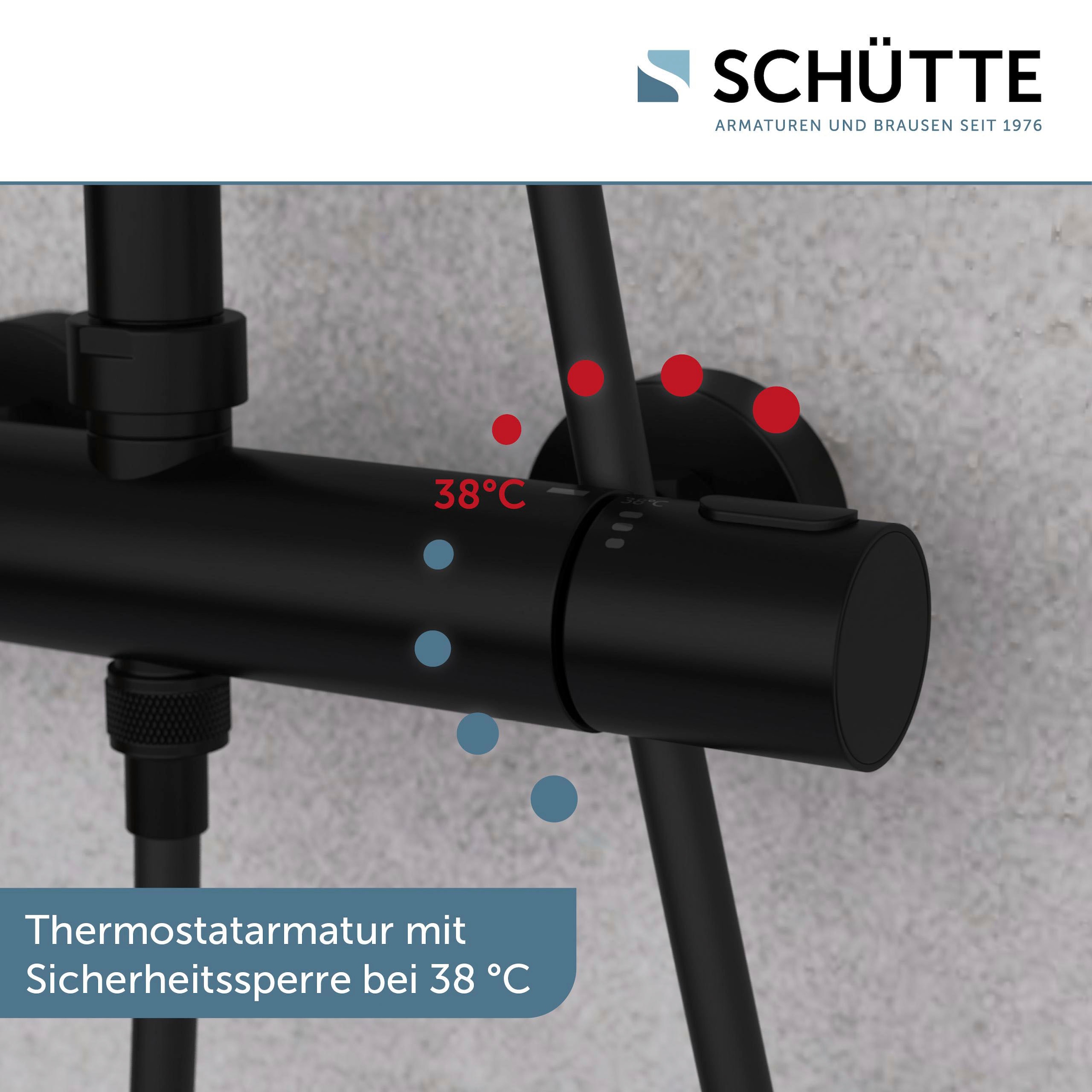 Schütte Brausegarnitur »AQUADUCT«, höhenverstellbar 80-120 cm, Antikalk, wassersparend