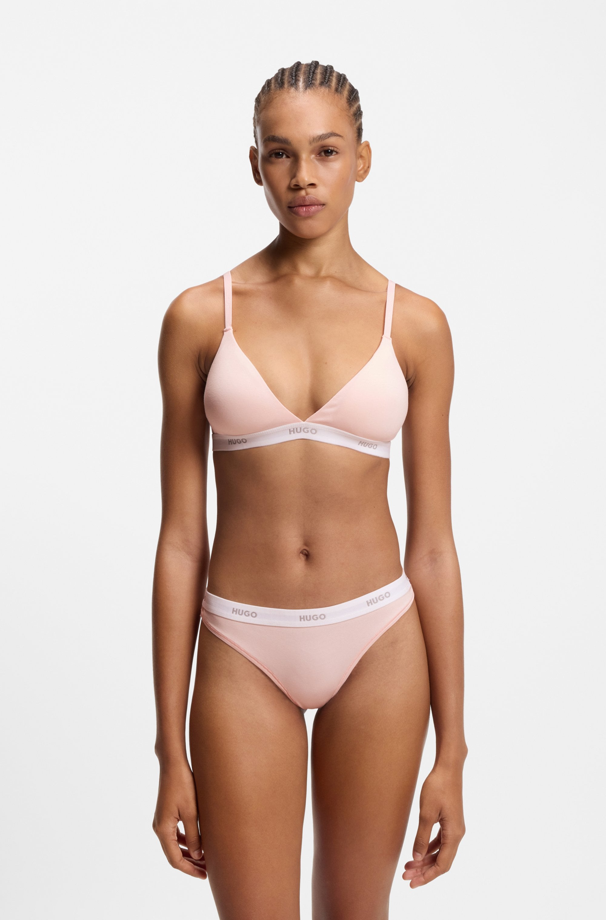 HUGO Underwear String »ID«, aus Stretch-Baumwolle mit Logos am Bund