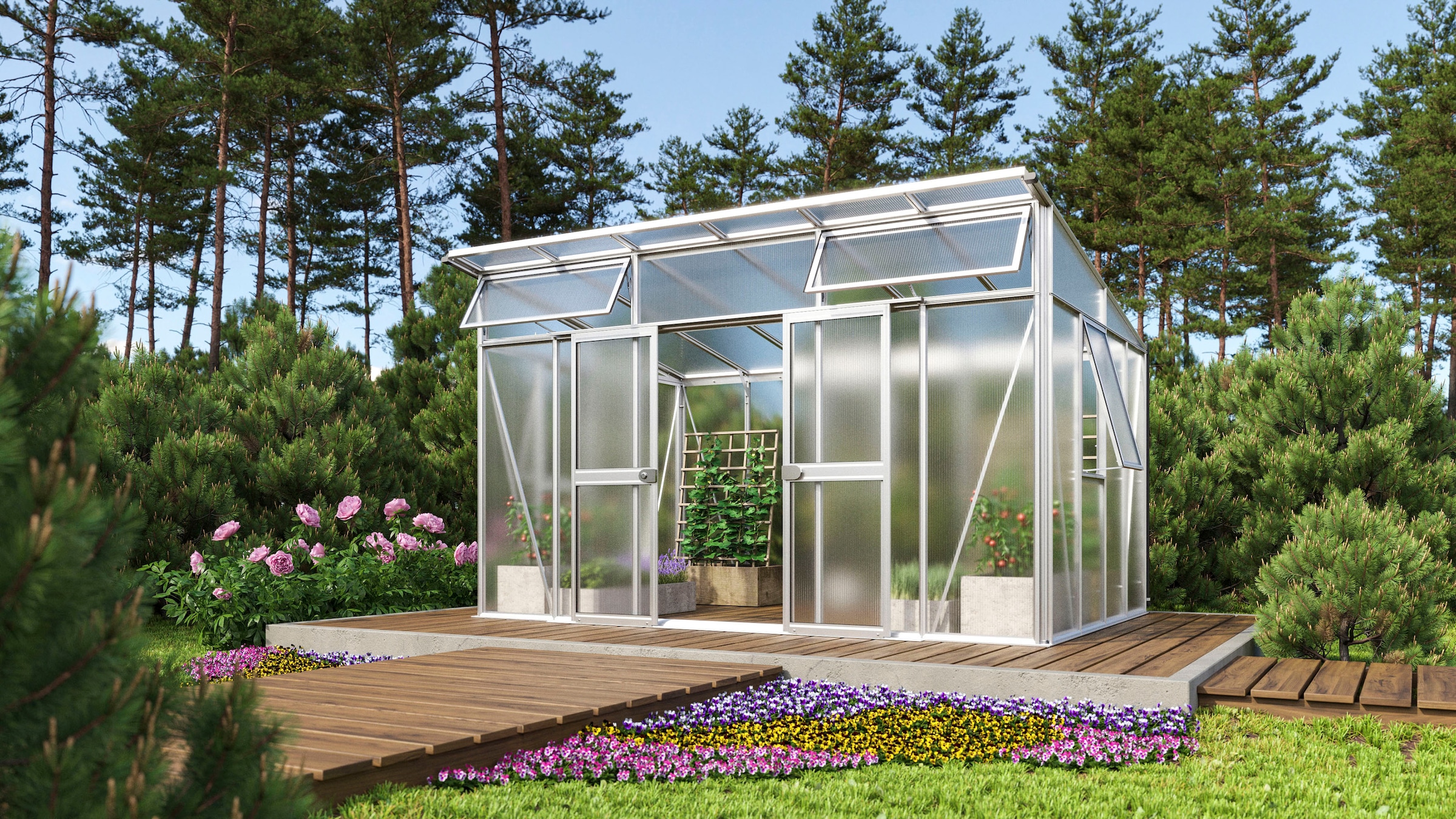 Vitavia Gewächshaus »Aura 11500«, aus besonders stabilen Alu-Profilen, 10 mm Hohlkammerplatten
