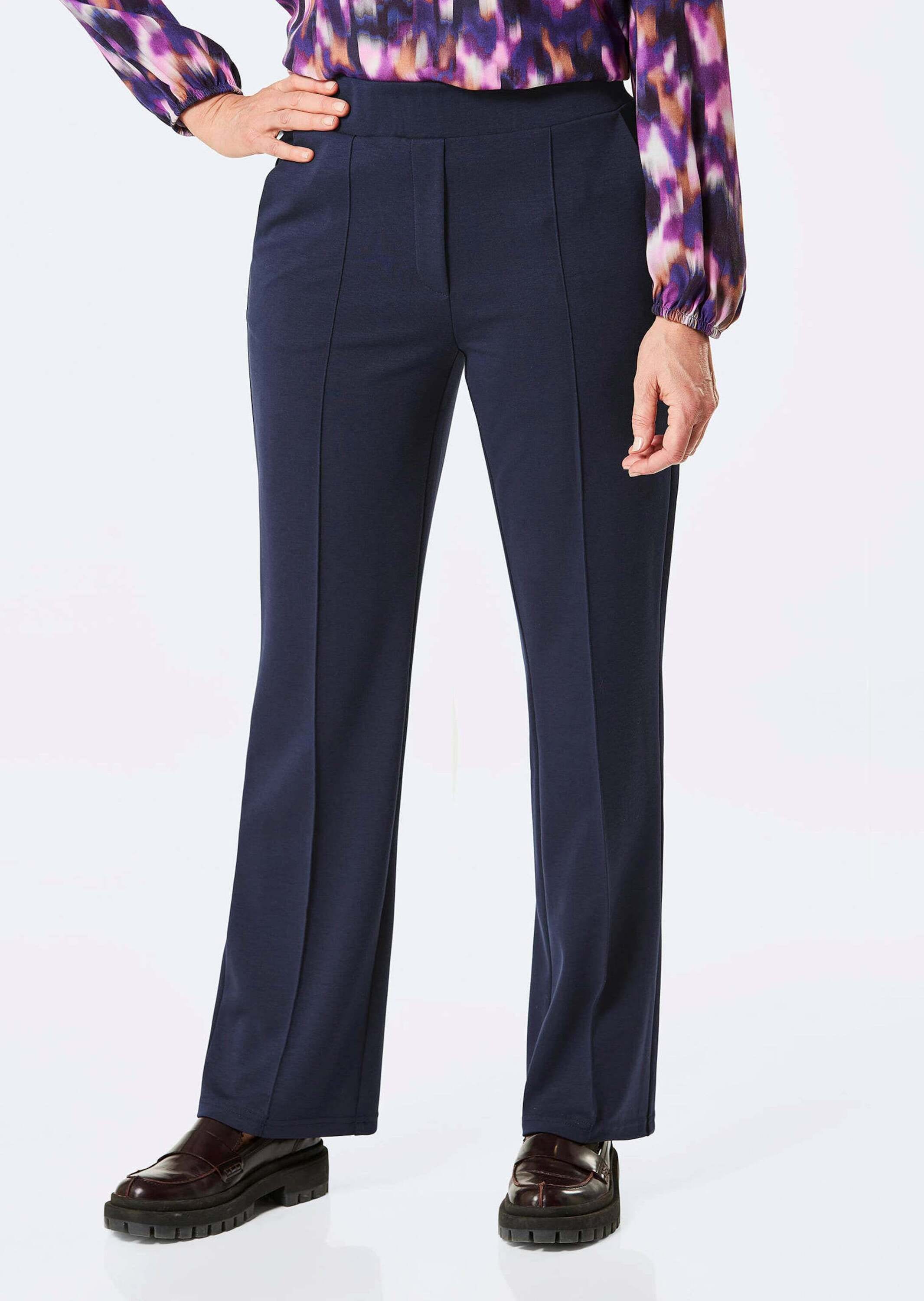 GOLDNER Chinohose »Kurzgröße Jerseyhose VERA mit Biesen«