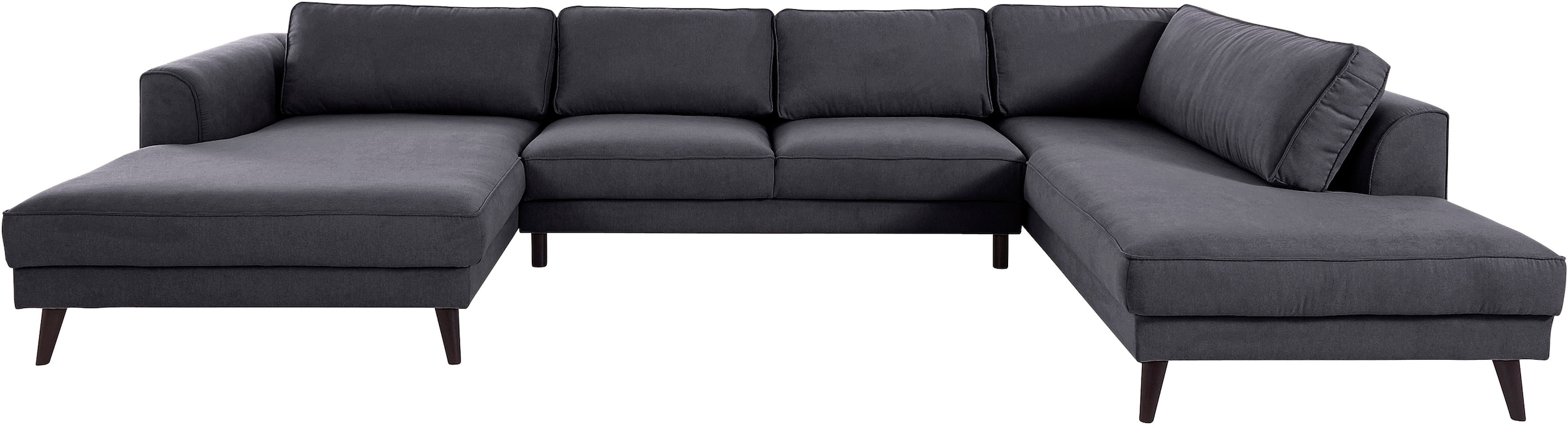 Home affaire Wohnlandschaft »Lumber Jack, viel Platz, bequem, Breite 354cm, hoher Fuß, U-Form« in moderner Optik