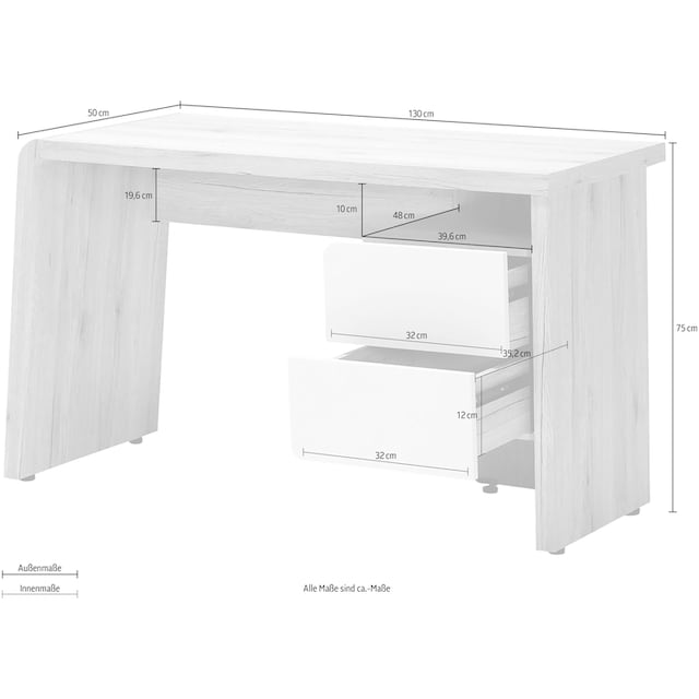 Jahnke Schreibtisch »Culture«, mit edlen Abrundungen, in Scandi Design auf  Raten bestellen
