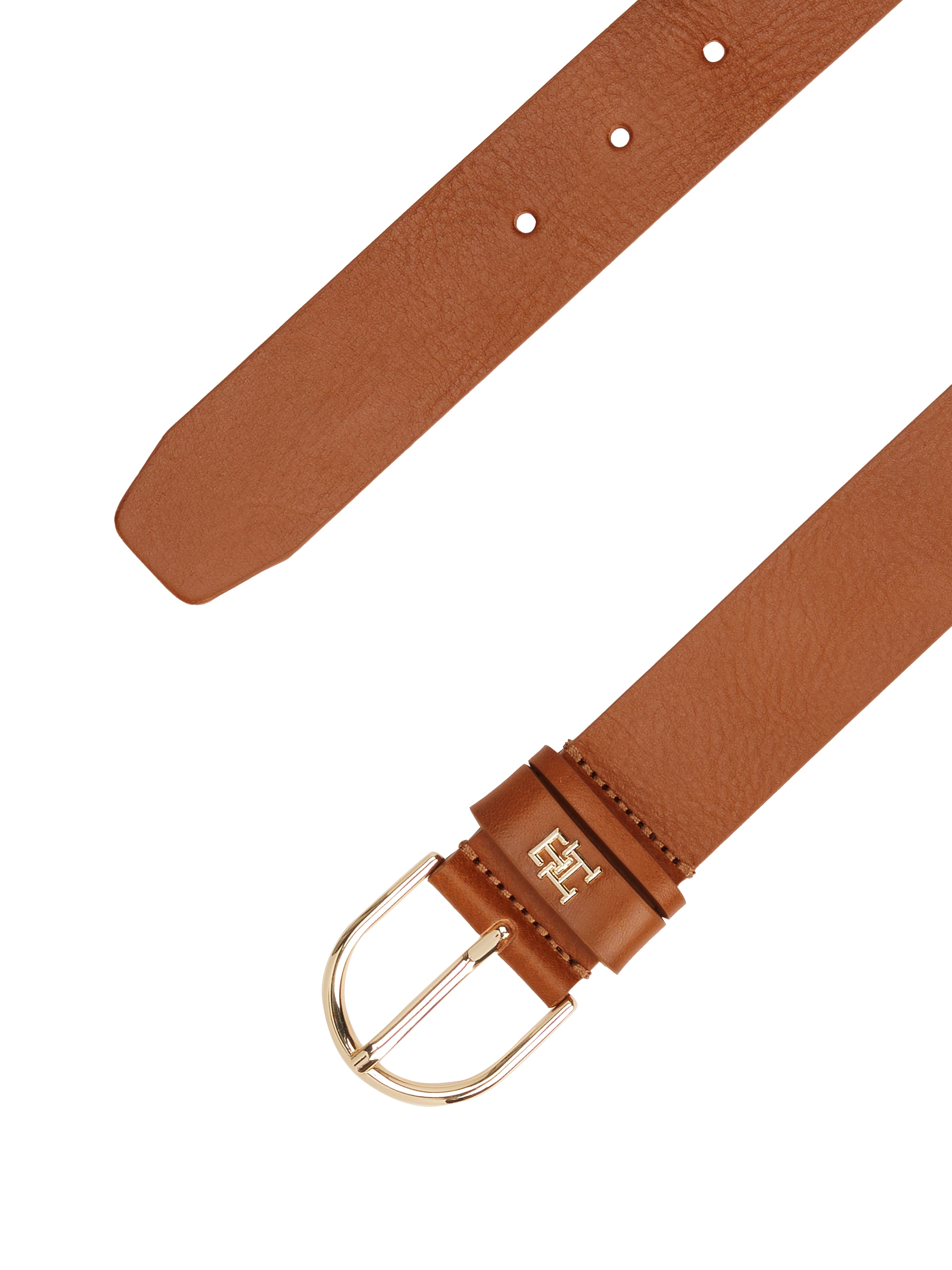 Tommy Hilfiger Ledergürtel »ESSENTIAL EFFORTLESS 3.5«, Ovale Einfachdornschließe, Logoemblem