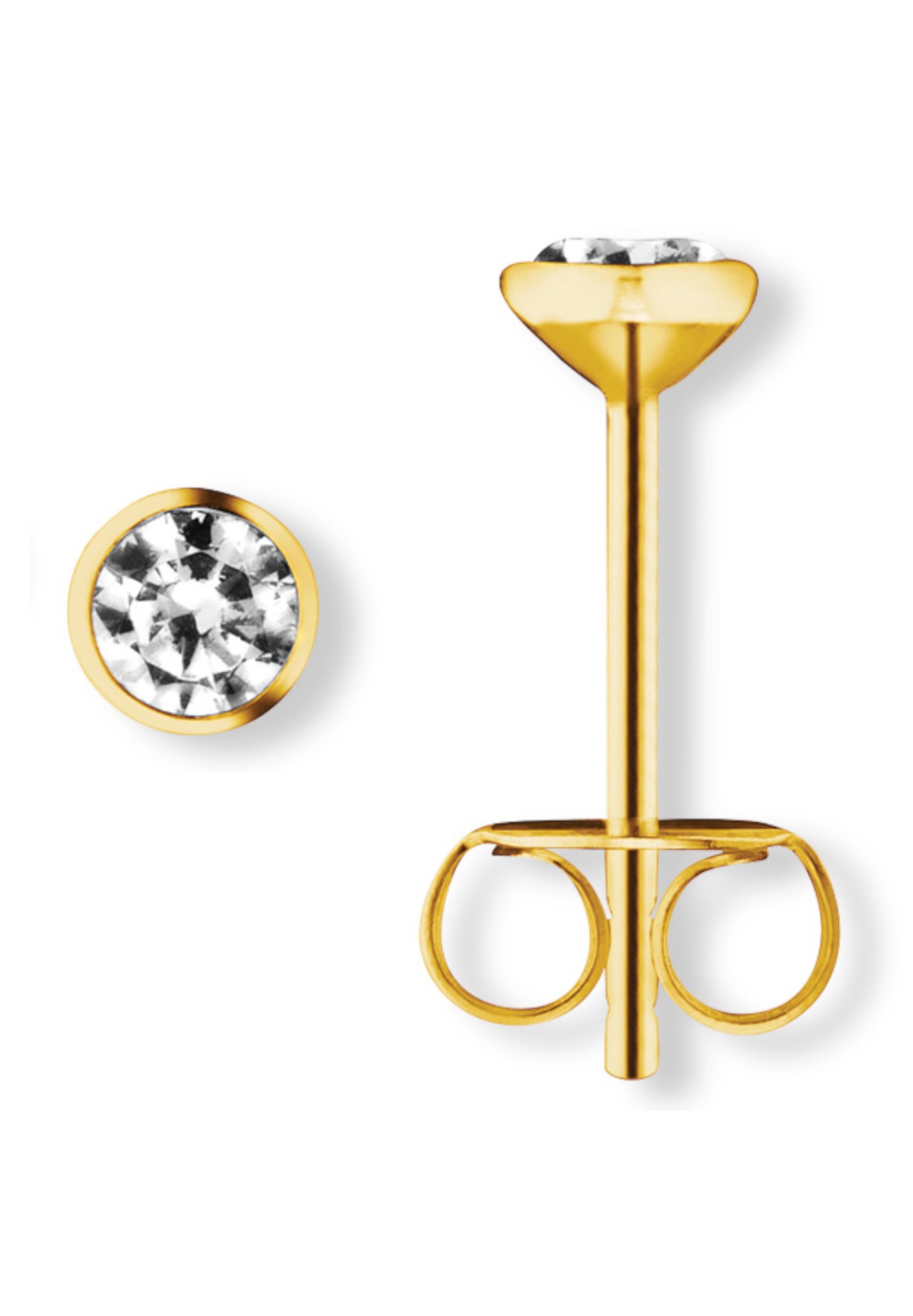 ONE ELEMENT Paar Ohrstecker »Zirkonia Zarge Ohrringe  Ohrstecker aus 333 Gelbgold«