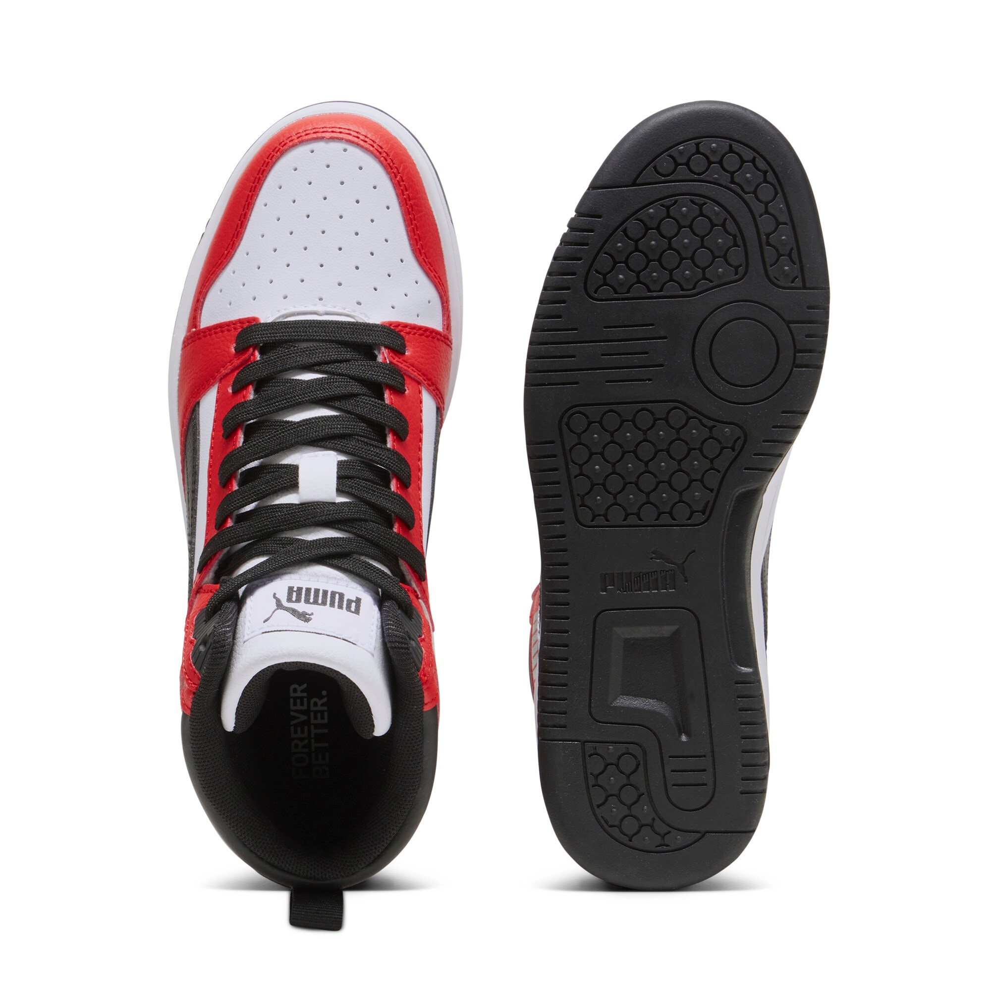PUMA Sneaker »REBOUND V6 MID JR«  knöchelhoch, retro-inspiriertes Design, mit SOFTFOAM+ Dämpfung