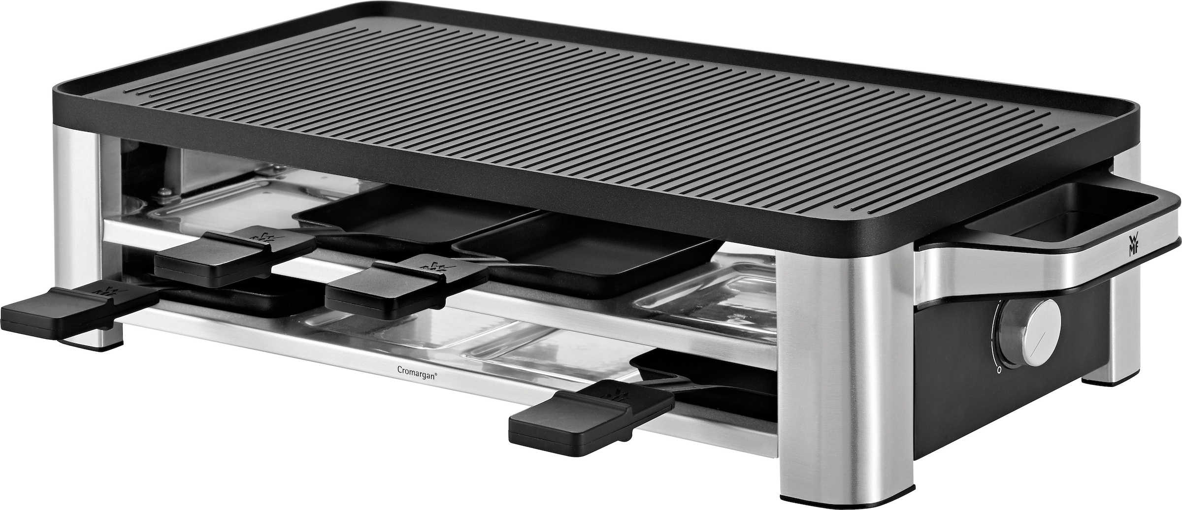 WMF Raclette »LONO«, 8 St. Raclettepfännchen, 1500 W, Wnede-Grillplatte, antihaftbeschichtet, 8 Pfännchen