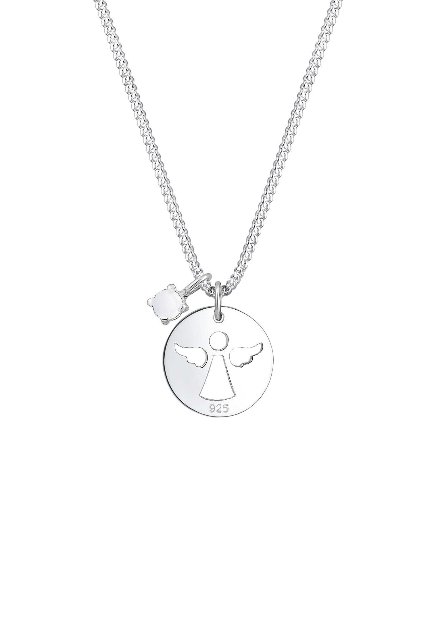 Elli Silberkette »Halskette Engel Glas Kristalle Weiß 925 Sterling Silber«