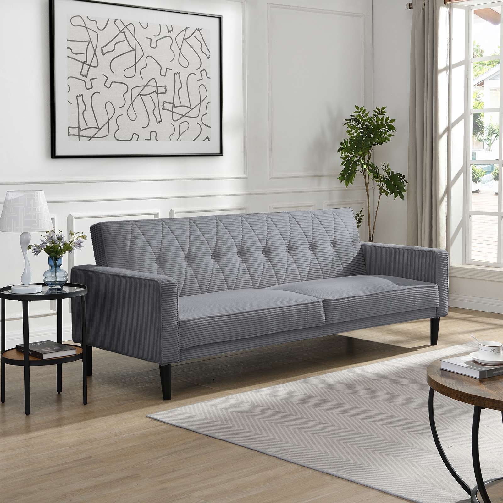 Dorel Home 3-Sitzer »Avon« Schlafsofa 213cm, Bettfunktion (110/190cm), trendiger Cord o. Webstoff