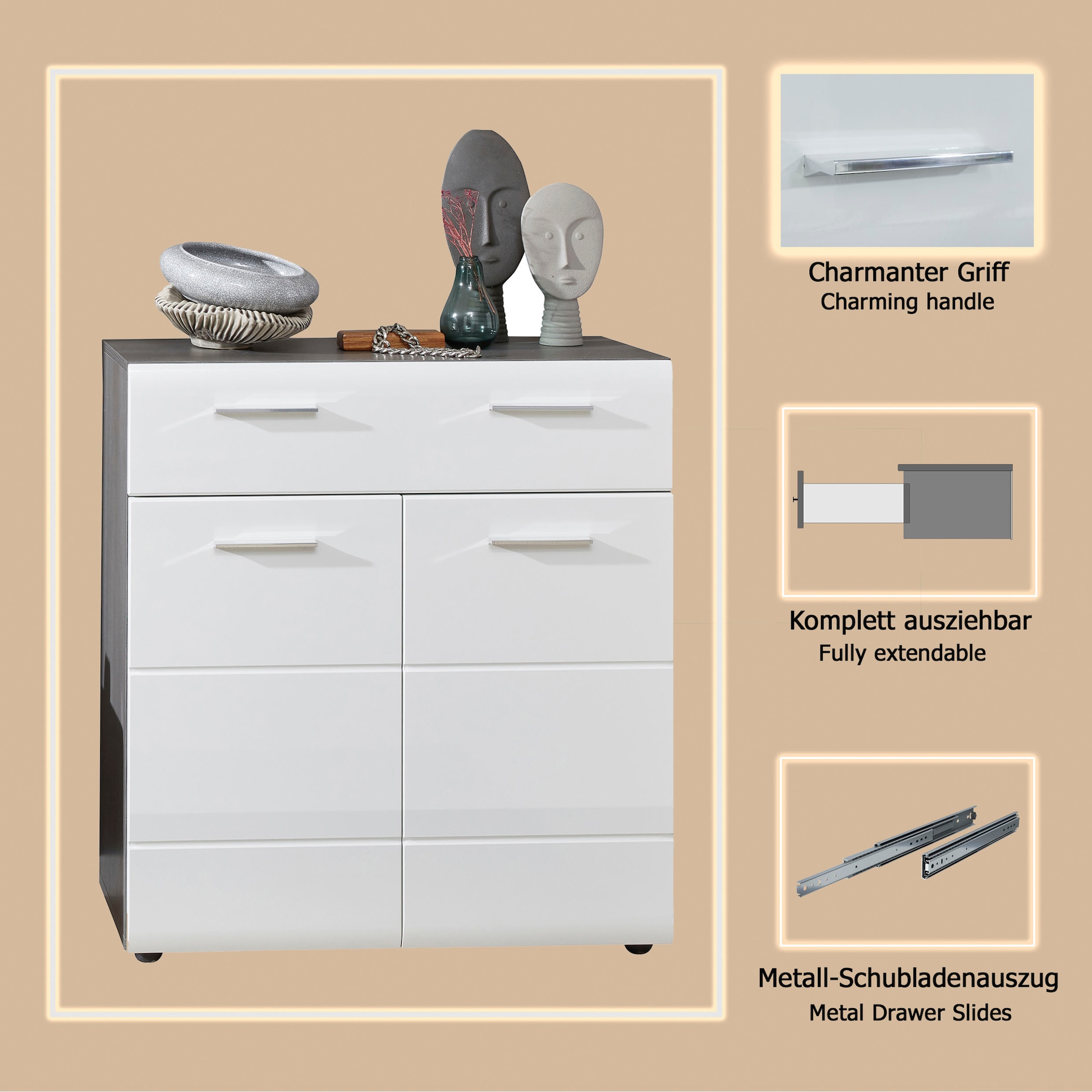 INOSIGN Schuhkommode »Sovana« Schuhschrank mit Schublade - Kommode mit Platz für 12 Schuhpaare