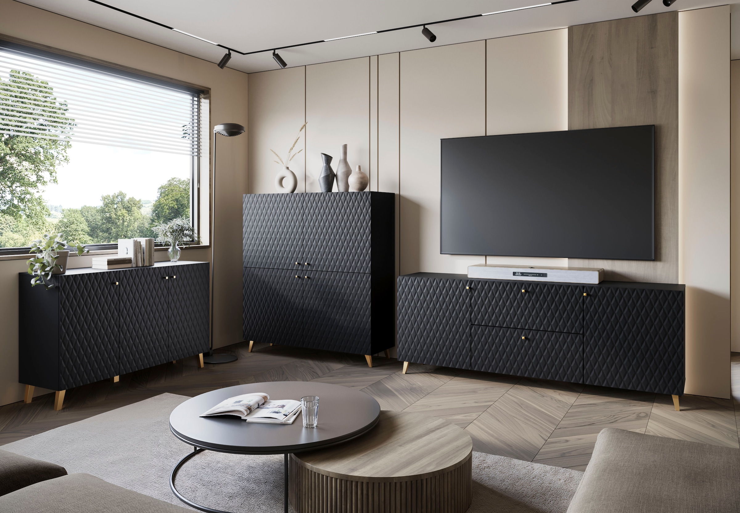 Home affaire Sideboard »Phuket, Front MDF« Modernes Sideboard mit 6 Fächern, Breite 120 cm