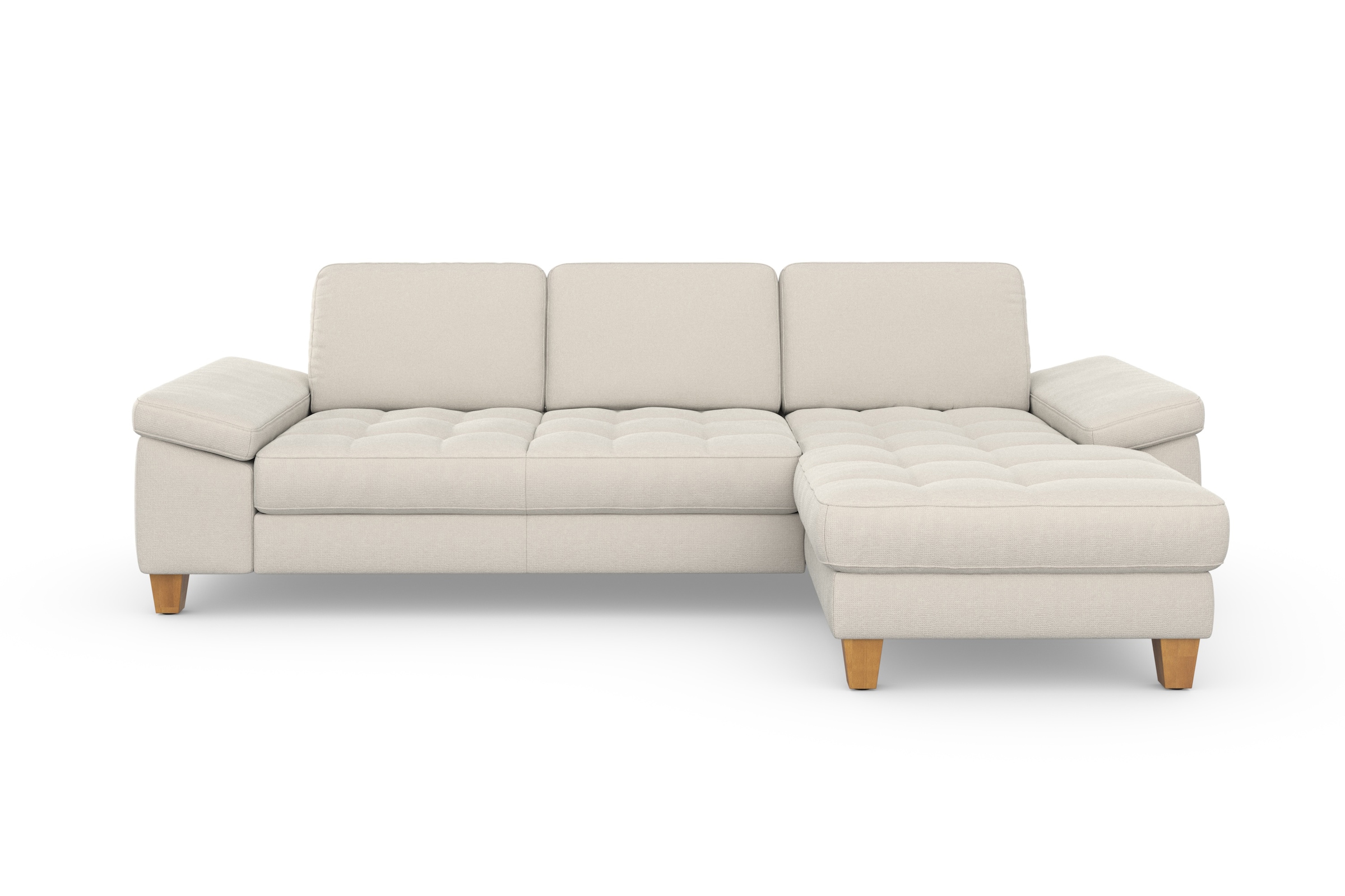 sit&more Ecksofa »Westham L-Form«, mit Recamiere, mit oder ohne Bettfunktion, Bettkasten, Füße Eiche