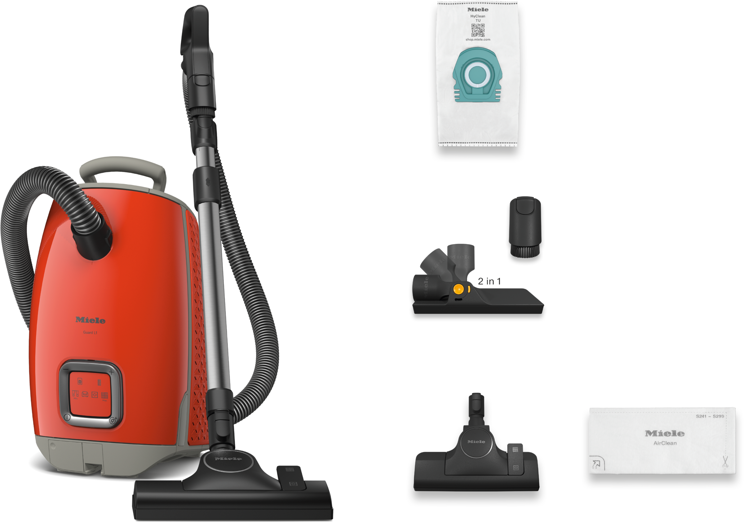 Miele Bodenstaubsauger »Guard L1 mit ComfortFit, Nachfolger Complete C3, 12m Aktionsradius« 890 W mit Beutel Leistungsstark, Premium Design, komfortable Reinigung mit 2in1 Düse