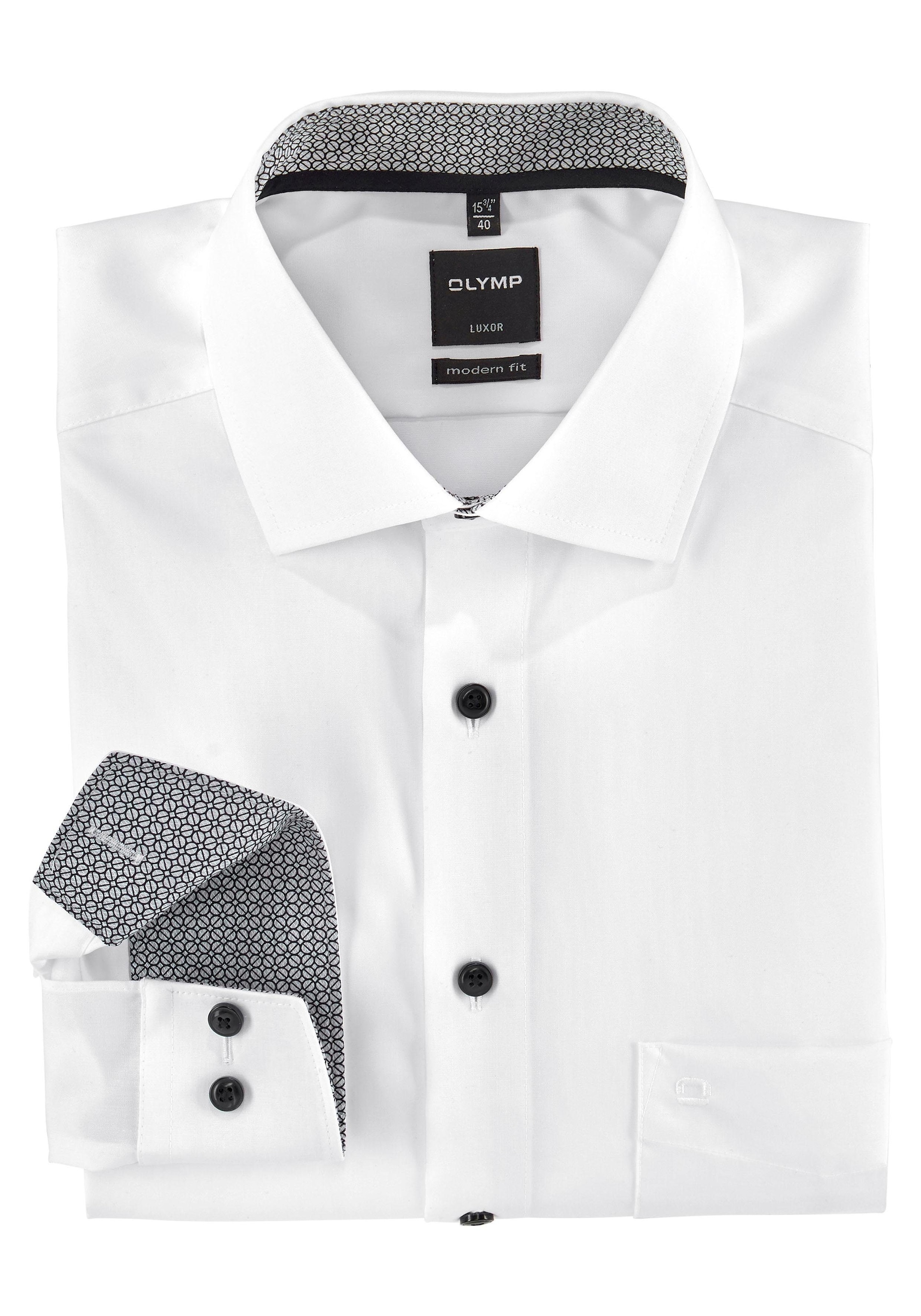 OLYMP Businesshemd »Luxor modern fit«, mit kontrastfarbigen Details