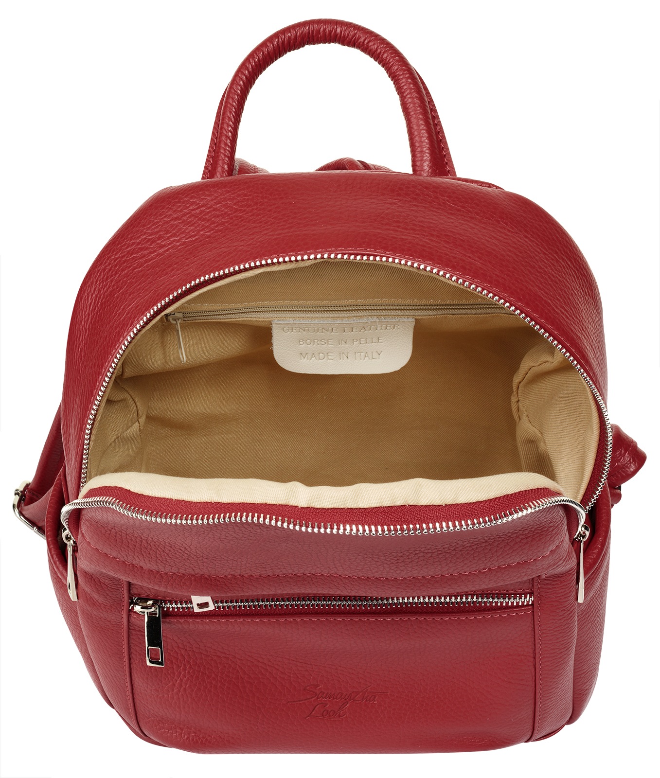 Samantha Look Cityrucksack, echt Leder, Made in Italy