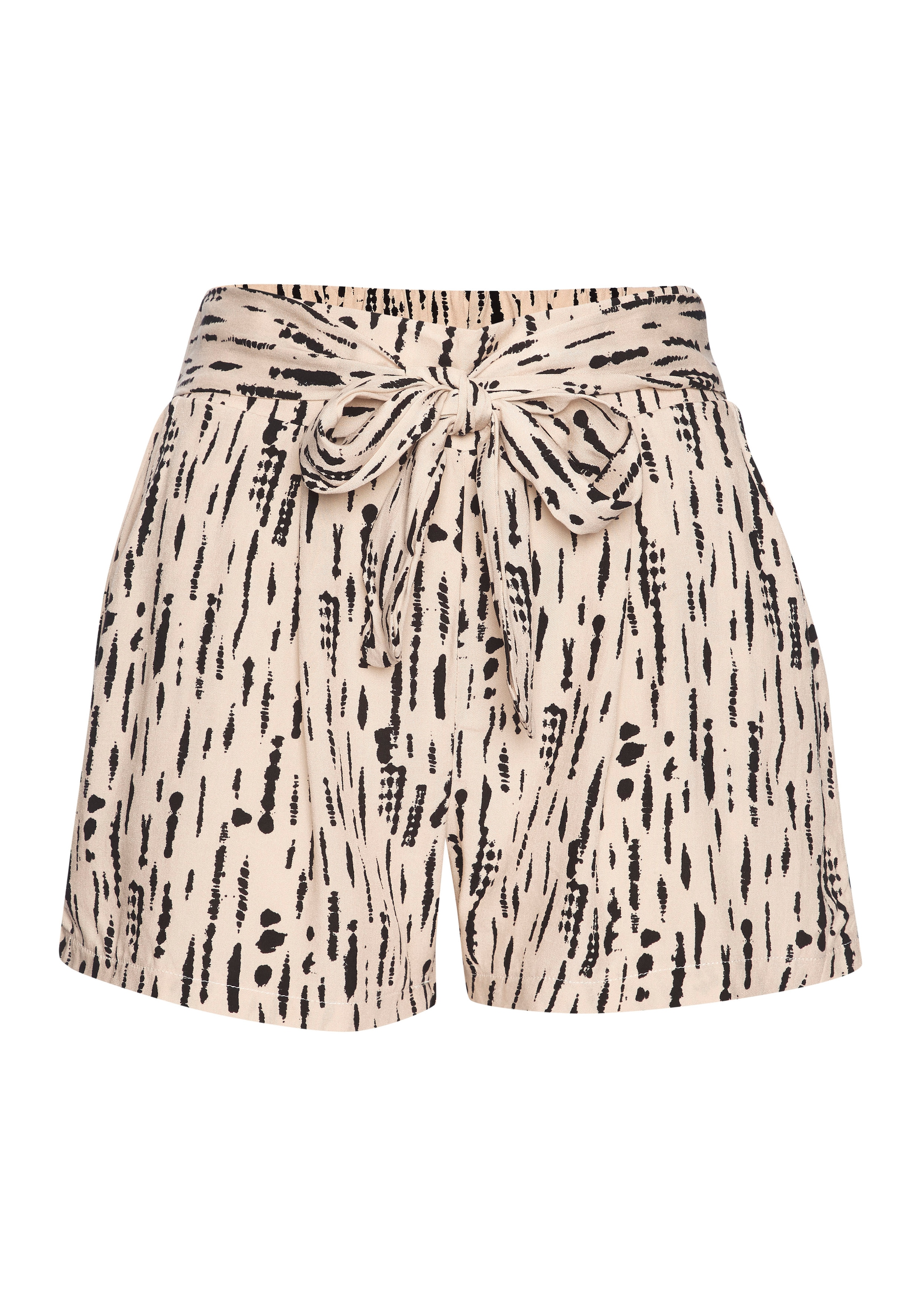 s.Oliver Webshorts, mit Alloverdruck und Bindegürtel, kurze Hose, lockere Passform