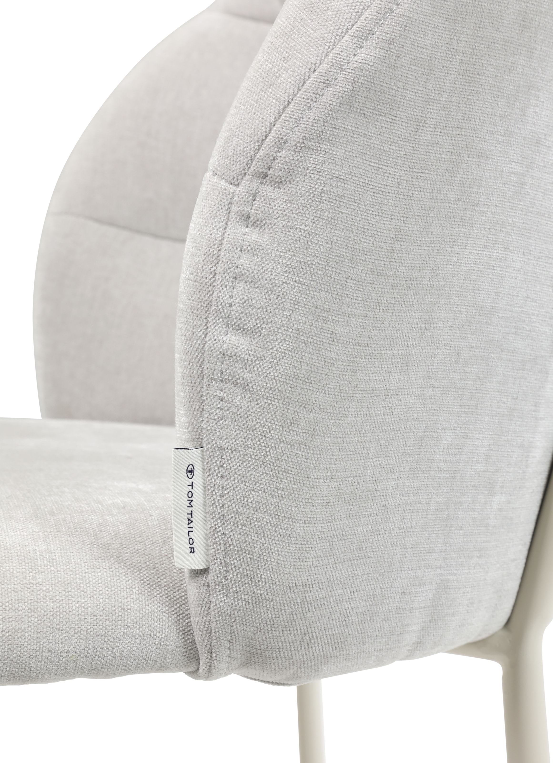 TOM TAILOR HOME 4-Fußstuhl »LEAF CHAIR«, (Set), 2 St., Chenille, 4-Fußgestell, Raffung in der Rückenlehne