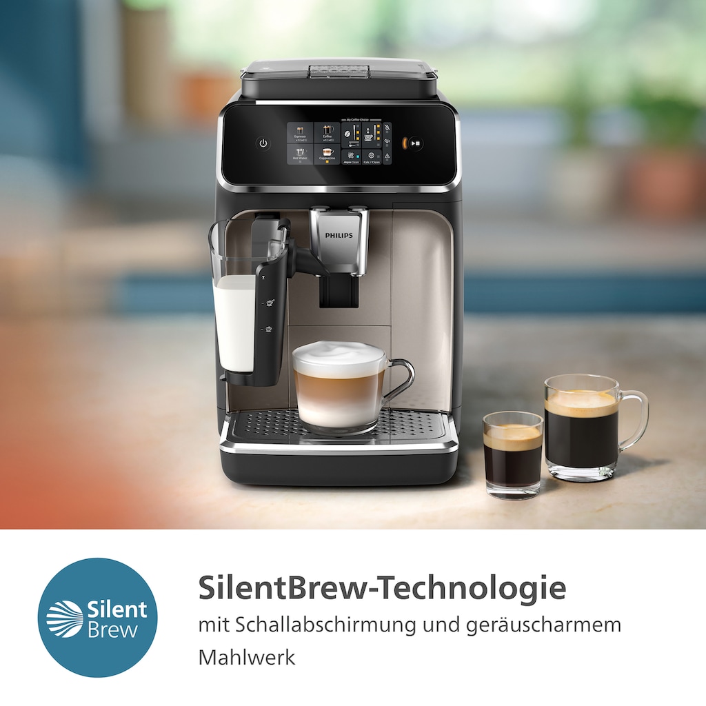 Philips Kaffeevollautomat »EP2336/40 2300 Series«, 4 Kaffeespezialitäten, mit LatteGo-Milchsystem, Schwarz verchromt
