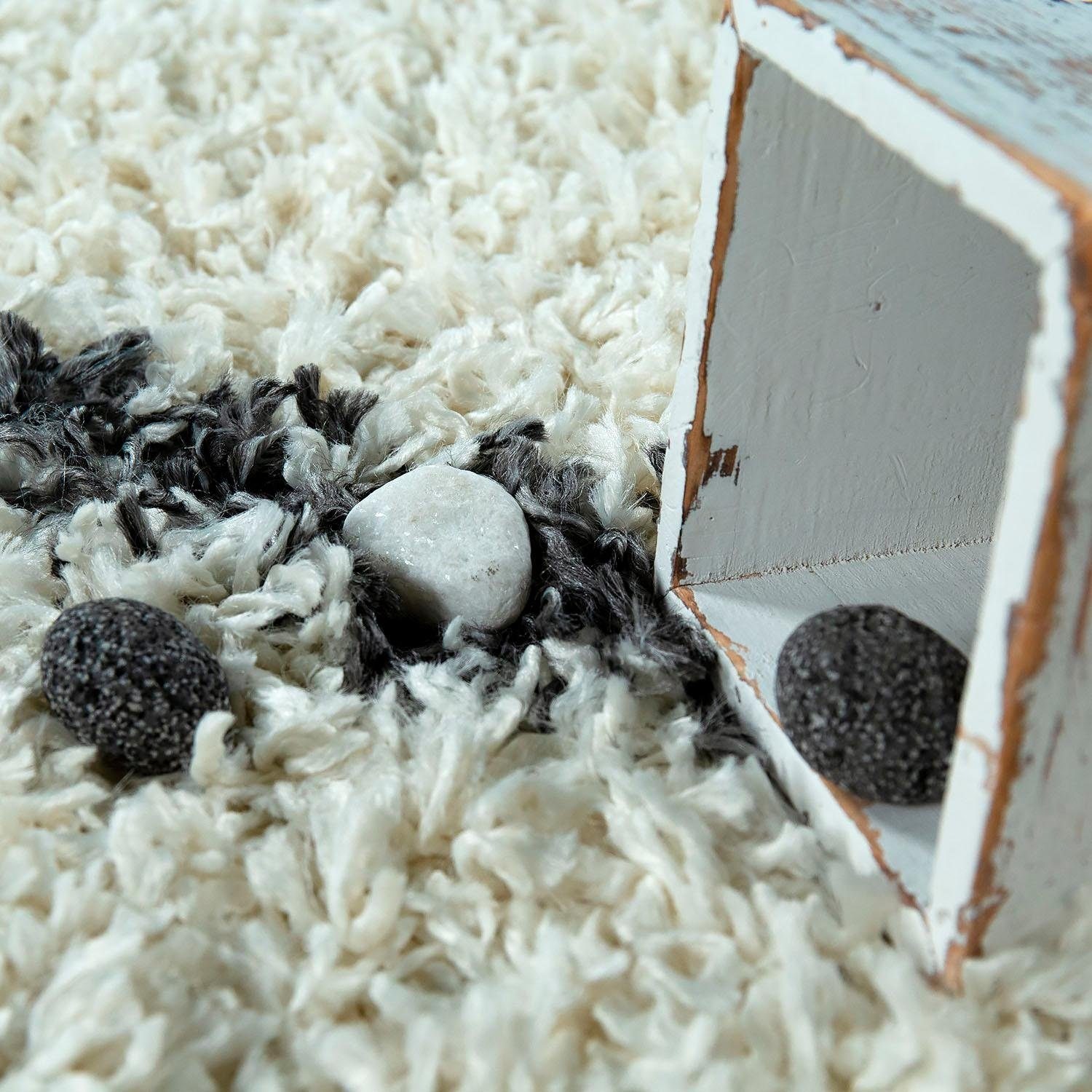 Paco Home Hochflor-Teppich »Helsinki 531«, rechteckig, 45 mm Höhe, weicher Hochflor-Shaggy, Scandi Design, mit Fransen