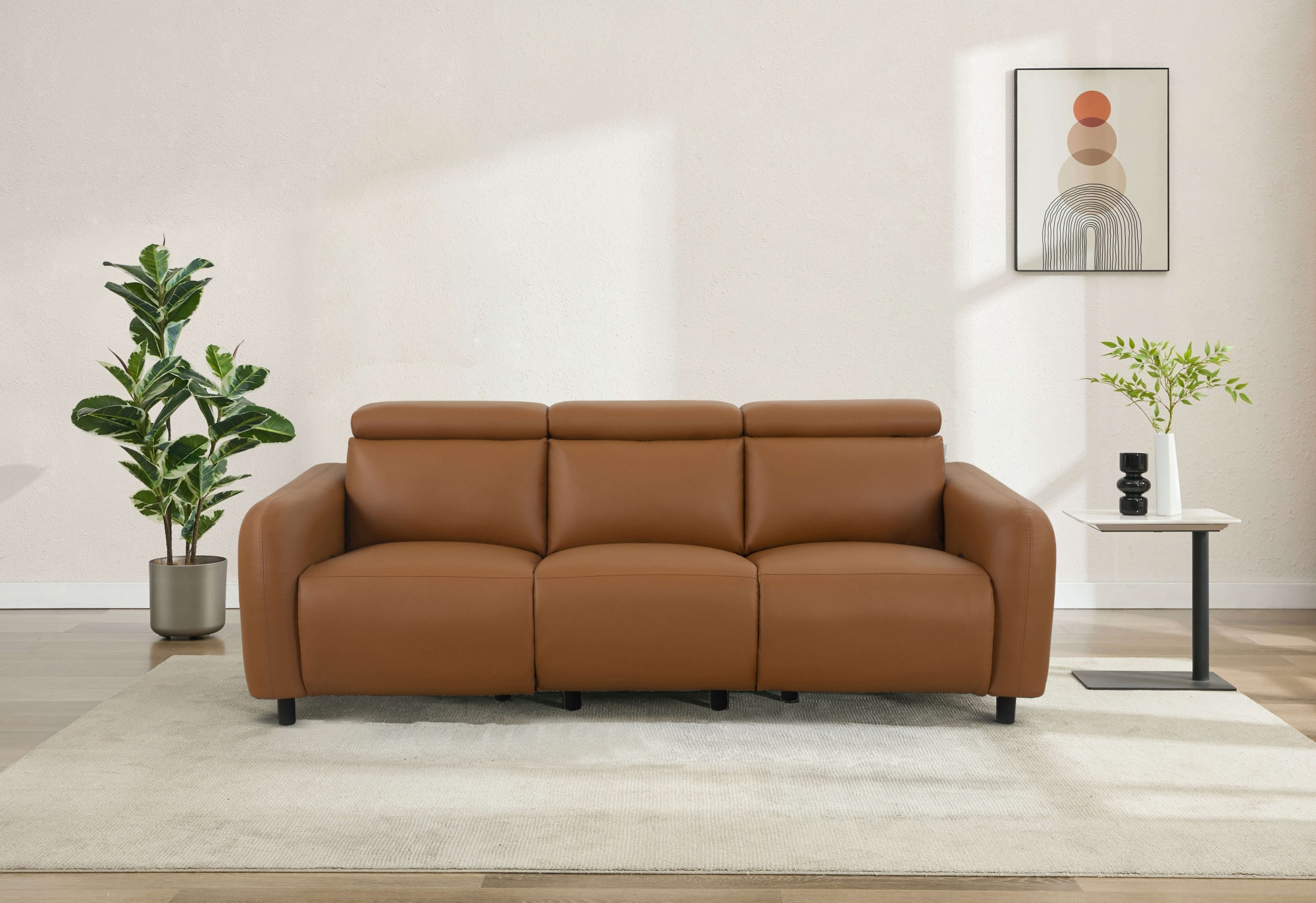 Home affaire 3-Sitzer »SKAANE Kunstleder, Sofa mit manueller-u. elektrischer Relaxfunktion«, Relax-Funktion in 2 Sitzen, Kopfteilverstellung, Federkernpolsterung
