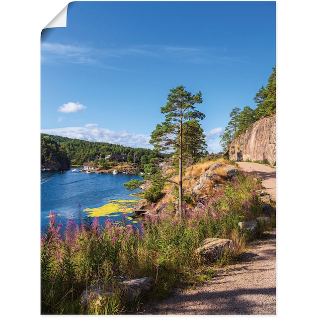 Artland Wandbild »Bucht Stølekilen bei Søgne in Norwegen«, Küstenbilder, (1  St.), als Alubild, Leinwandbild, Wandaufkleber oder Poster in versch.  Größen auf Raten bestellen