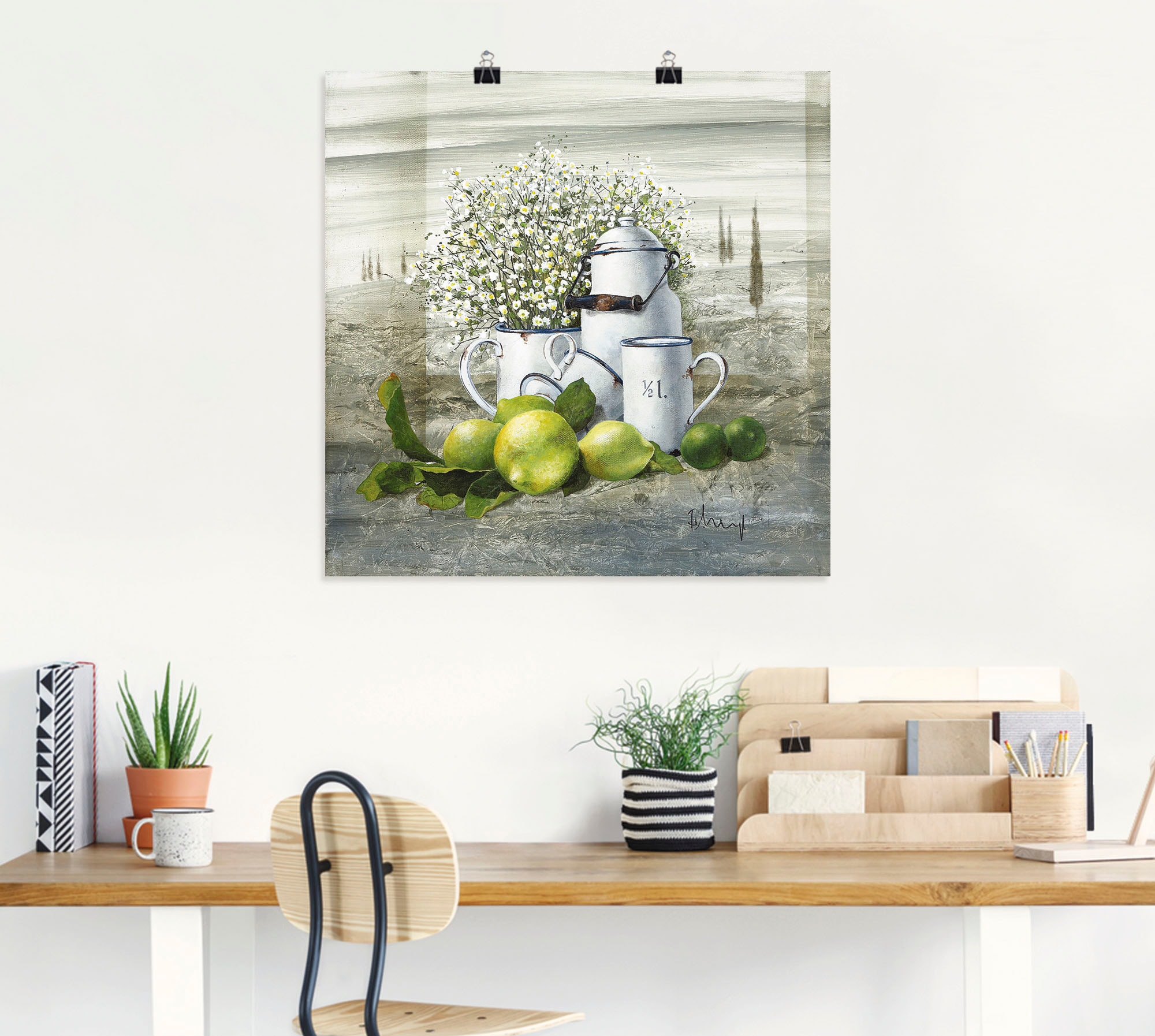 Artland Wandbild »Stillleben mit Milchkanne« Arrangements 1 Stk. tlg. als Leinwandbild, Poster, Wandaufkleber in verschied. Größen