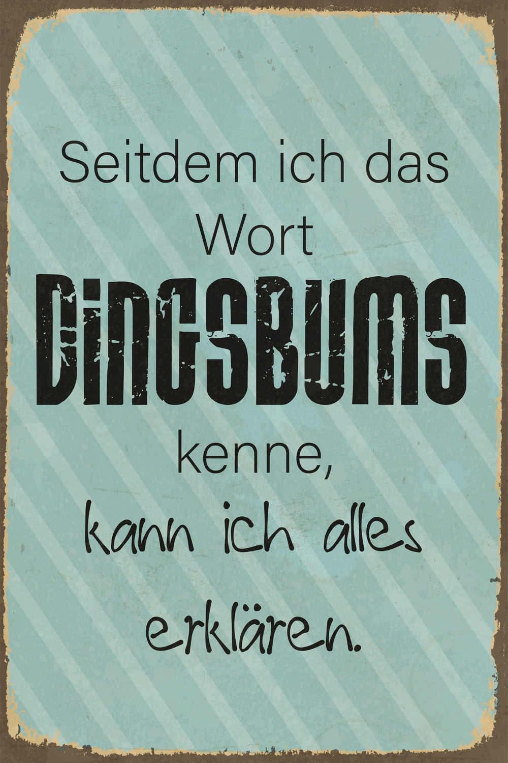 queence Metallbild »Dingsbums« Schriftzug | Schriftzüge 1 Stk. tlg. Stahlschilder