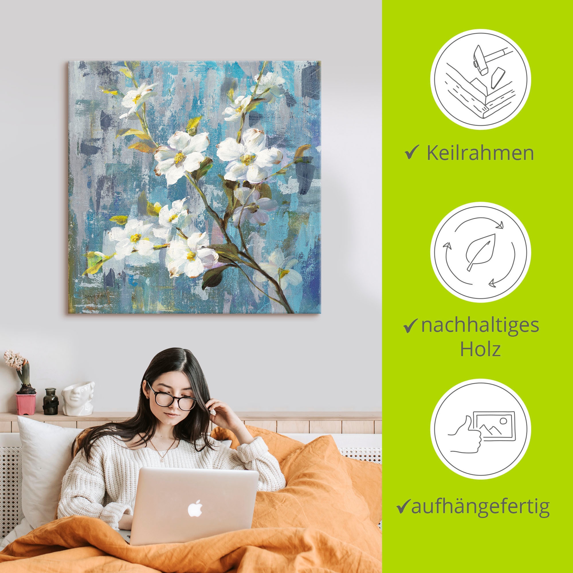 Artland Leinwandbild »Wundervolle Magnolie II« 1 Stk. tlg. auf Keilrahmen gespannt