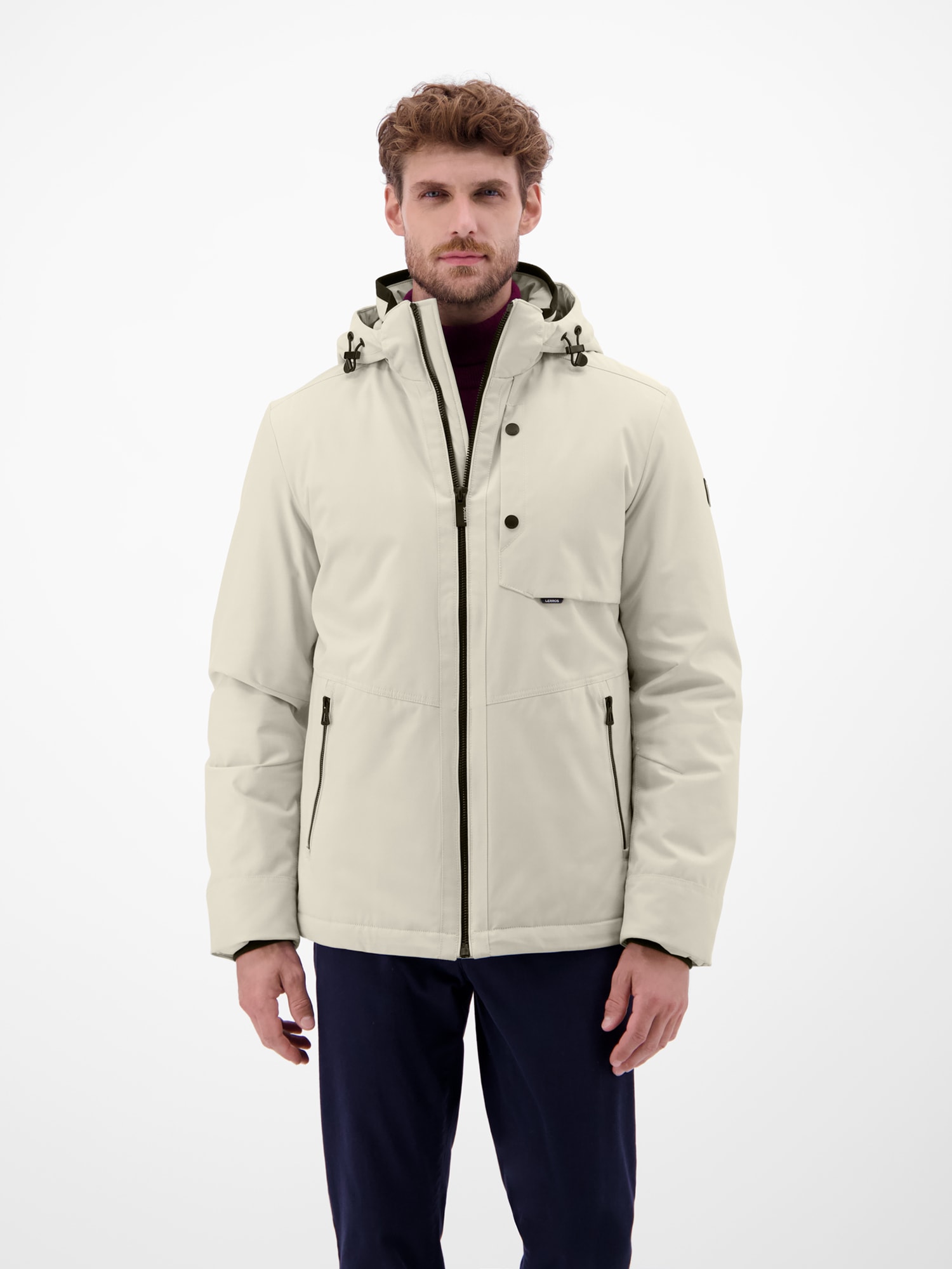 LERROS Blouson »LERROS Herren Blouson in Stukturoptik«, mit Kapuze, Wasser- und windabweisend