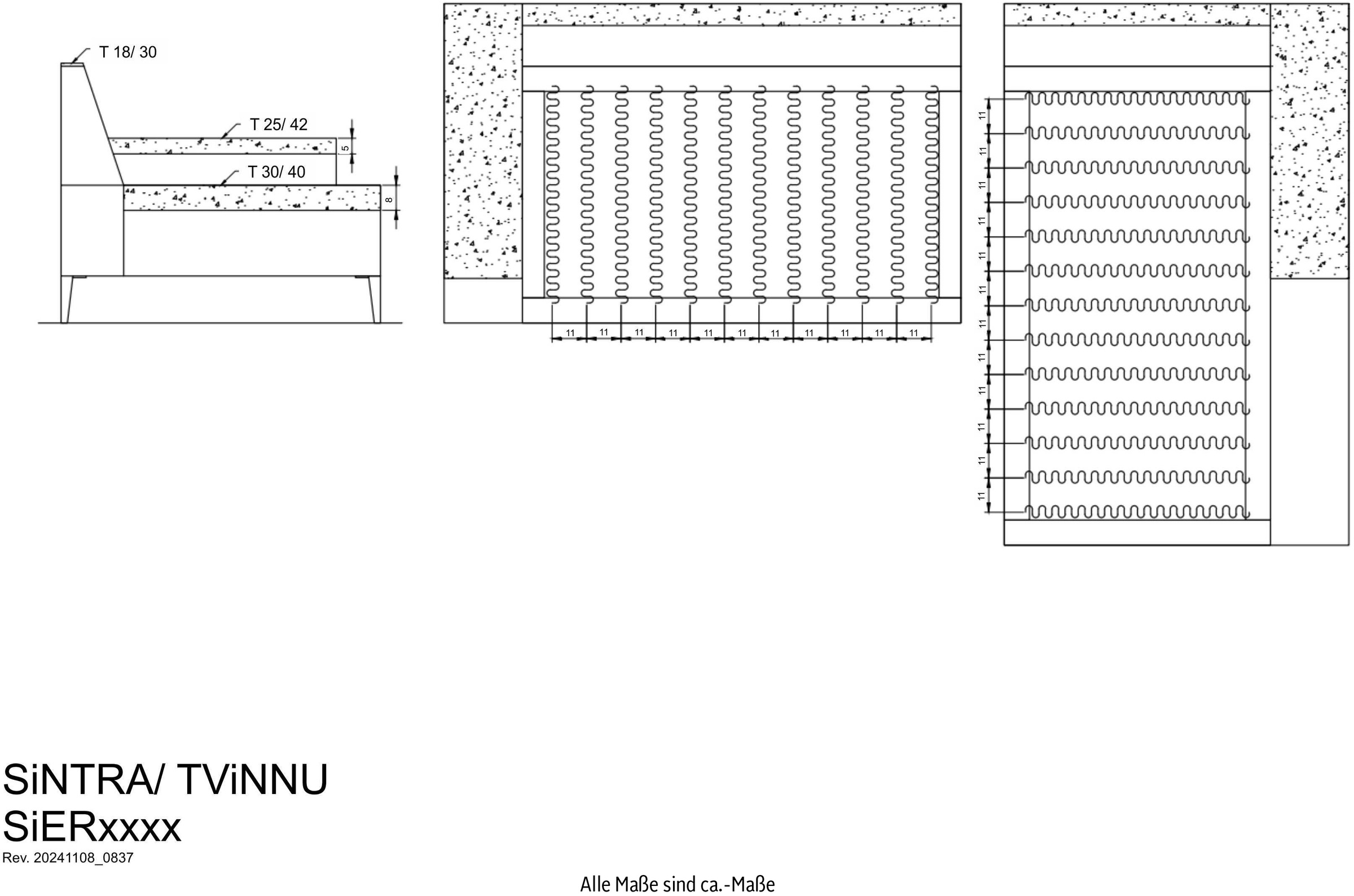 Home affaire Sitzgruppe »TVINNU, Polsterecke L-Form, Schlaffunktion, mit Hocker« Set,  Set, stellbar zum Schlafsofa (Krokodilverbinder)