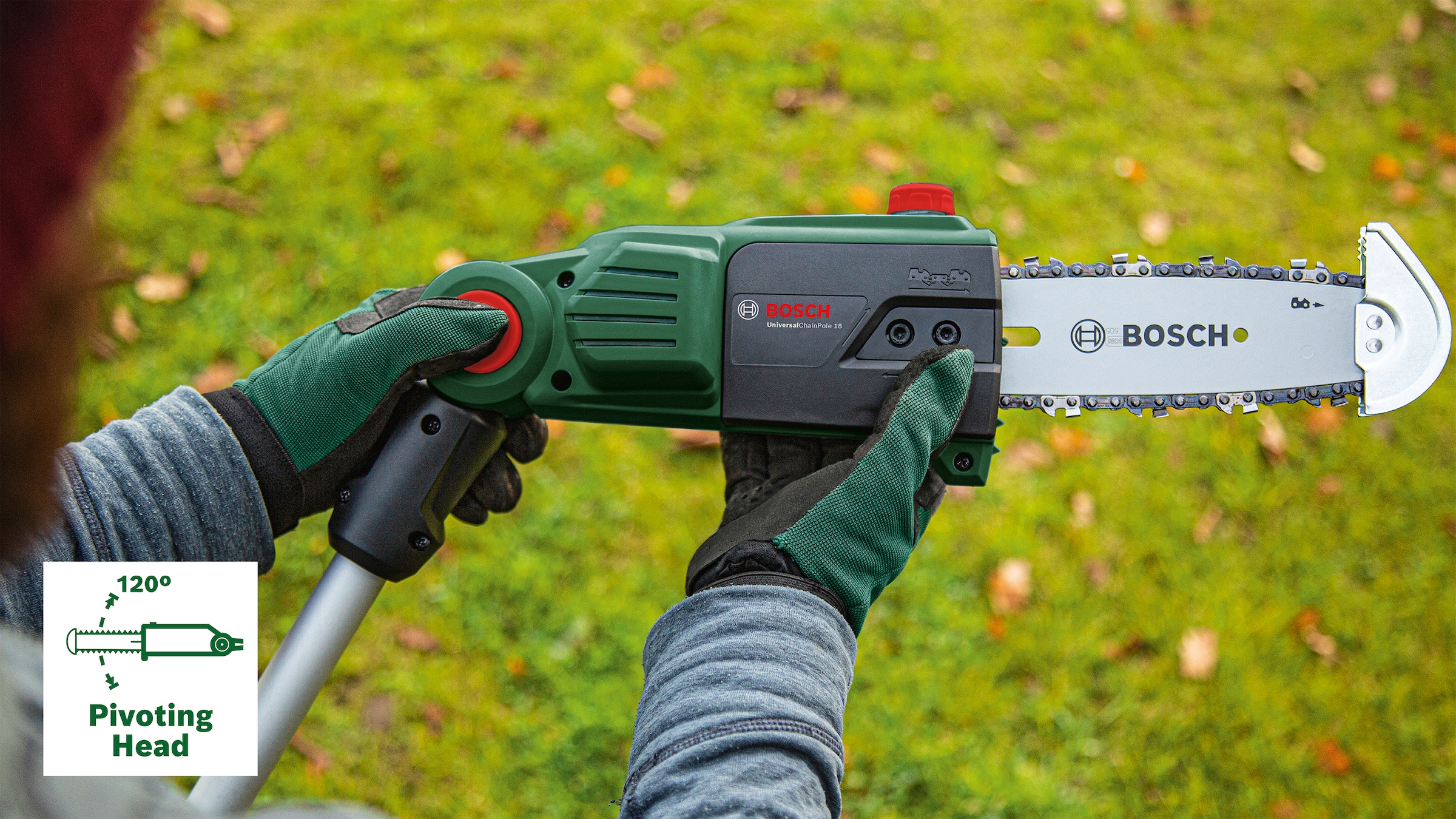 Bosch Home & Garden Akku-Hochentaster »UniversalChainPole 18«, mit Akku und Ladegerät