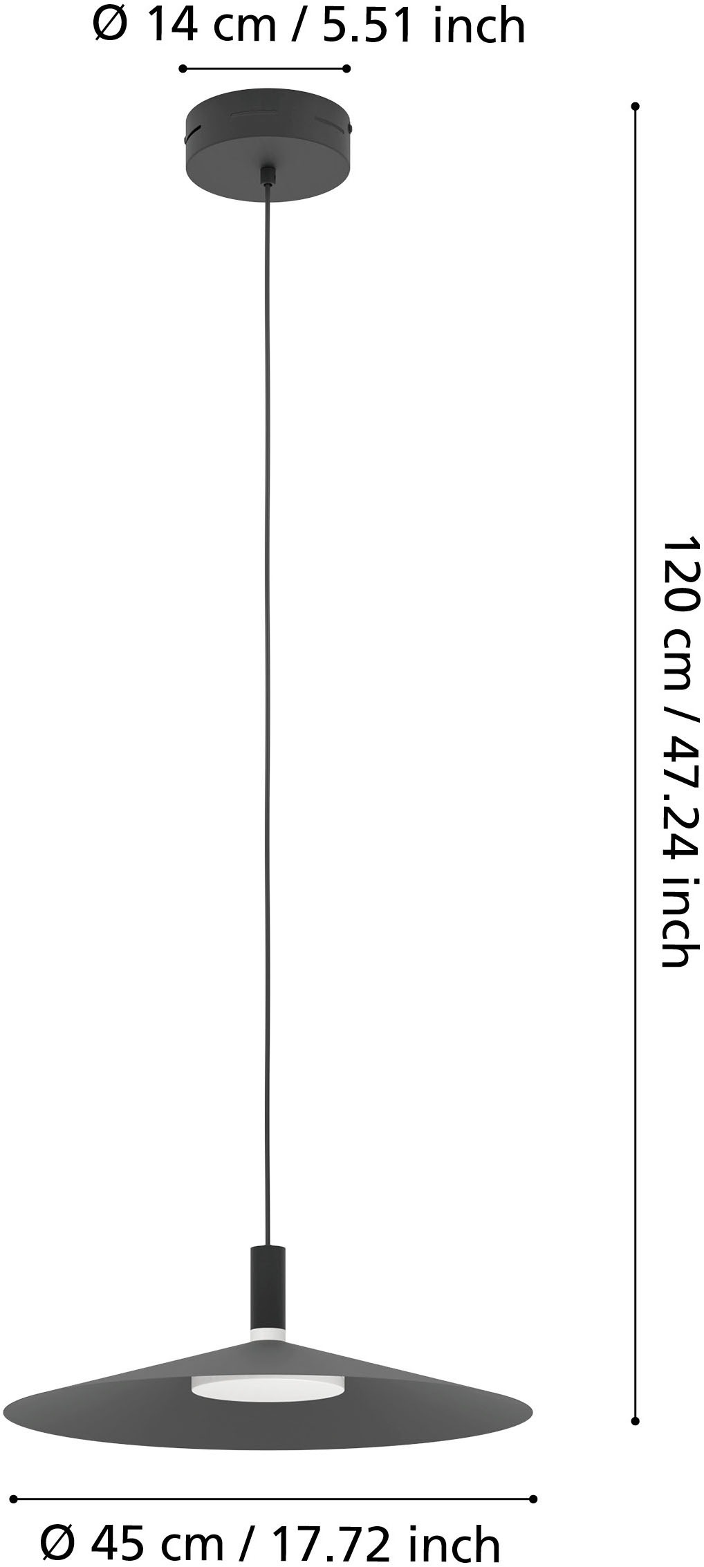 EGLO Hängeleuchte »CONOMAVILLA-Z Pendellampe - Stahl - LED - 15,5W - IP20« LED-Modul 1 Stk. Kaltweiß | Neutralweiß | RGB | Warmweiß Hängelampe, Deckenlampe, Wohnzimmer, Esszimmer, H120 x Ø45 cm