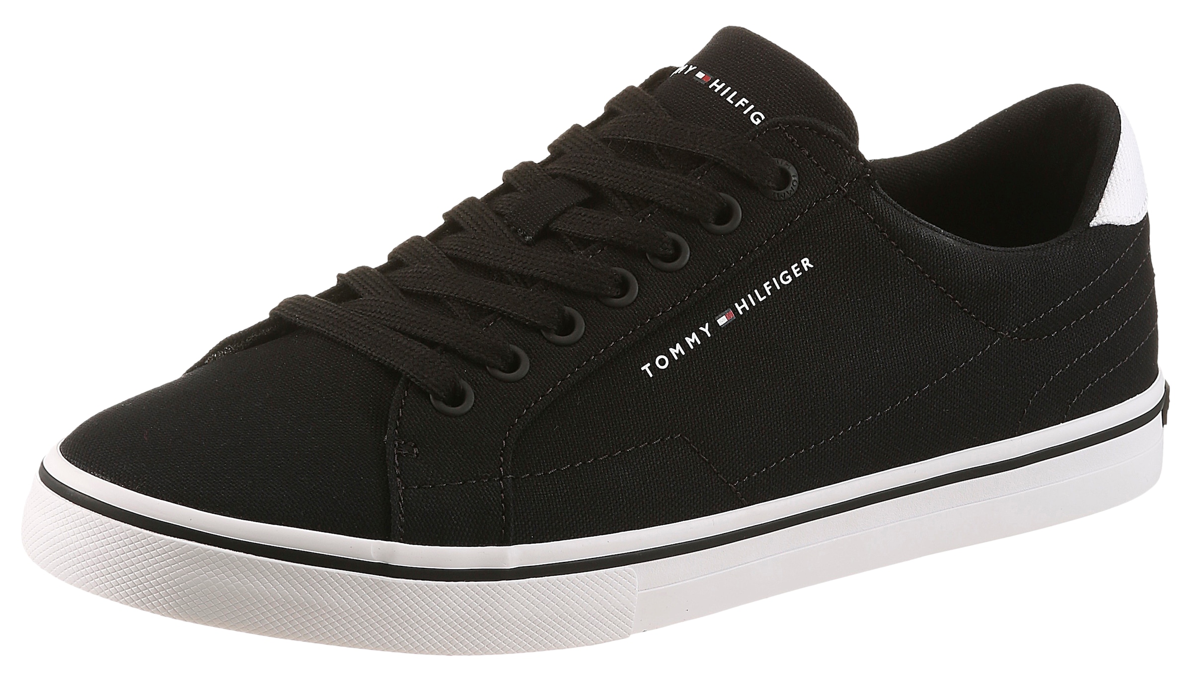 Tommy Hilfiger Sneaker »VULC CORE LONG LACE«  Freizeitschuh, Halbschuh, Schnürschuh mit Kontrastbesatz an der Ferse