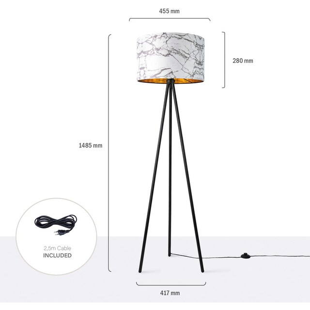 Paco Home Stehlampe »Trina Kraft«, Standleuchte Schlafzimmer E27 Marmor  Stein Design Grau Weiß online kaufen | mit 3 Jahren XXL Garantie