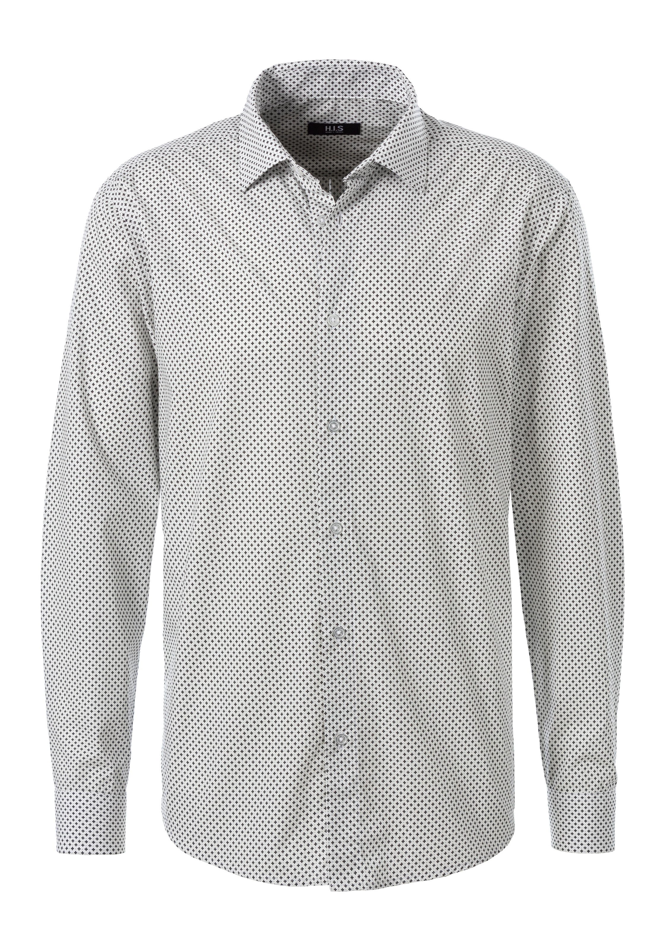 H.I.S Langarmhemd »Regular fit«, mit Haifischkragen und allover Print aus reiner Baumwolle