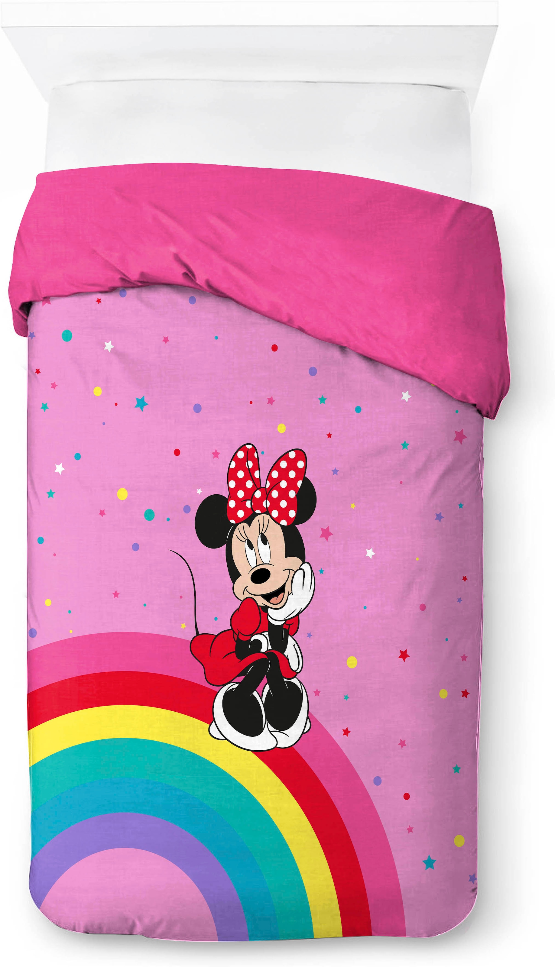 Disney Kinderbettwäsche »Minnie Mouse Rainbow« 2 100% Baumwolle