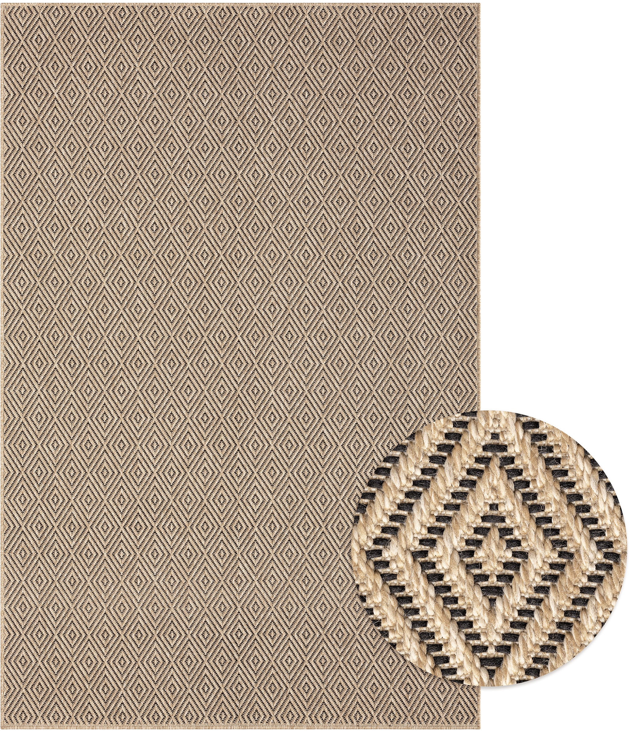 merinos Teppich »Kenzy« rechteckig 10 mm Höhe robuster In- und Outdoor Teppich im natürlichen Jute-Look, wetterfest