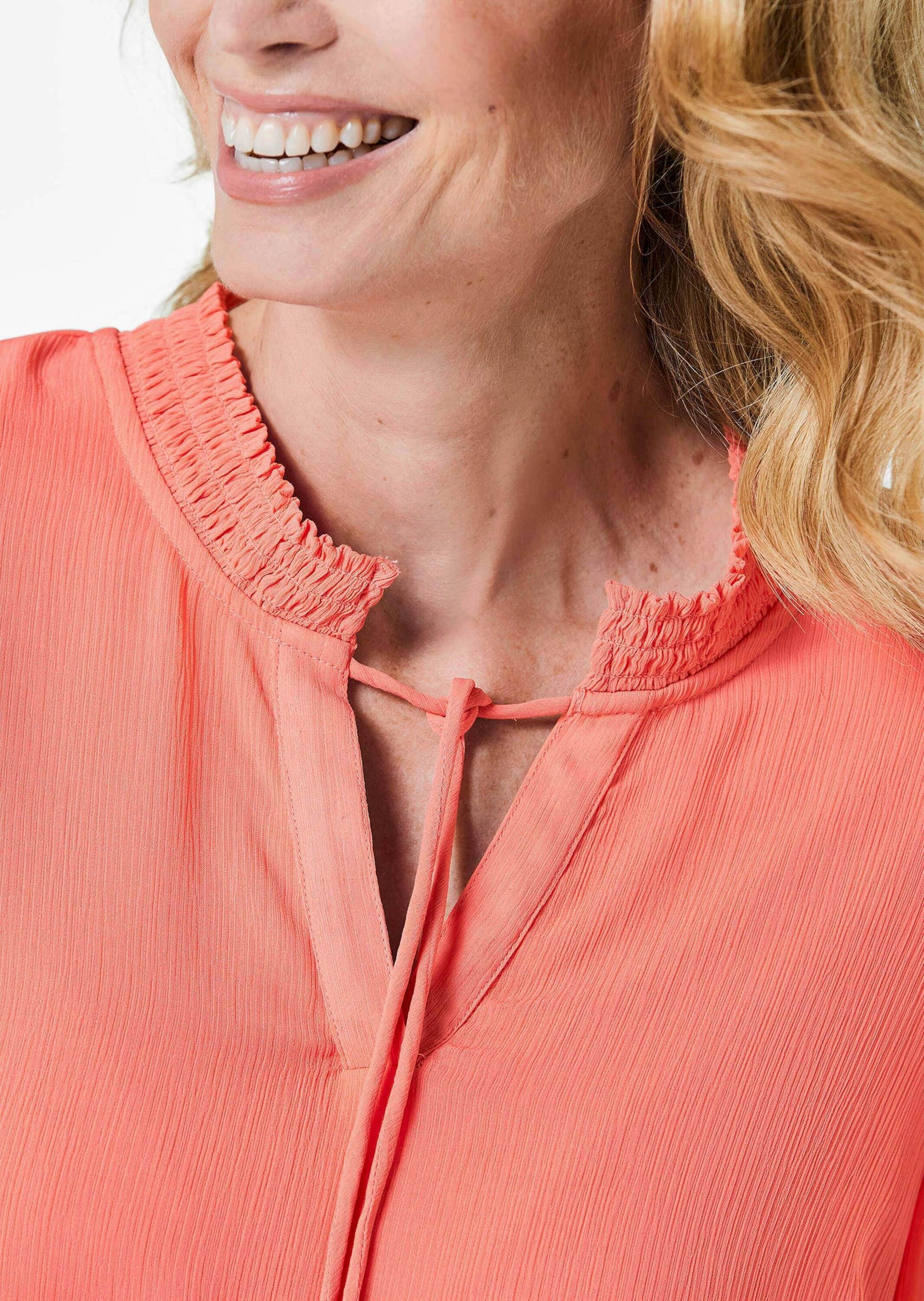 GOLDNER Chiffonbluse »Chiffonbluse mit femininem Ausschnitt«