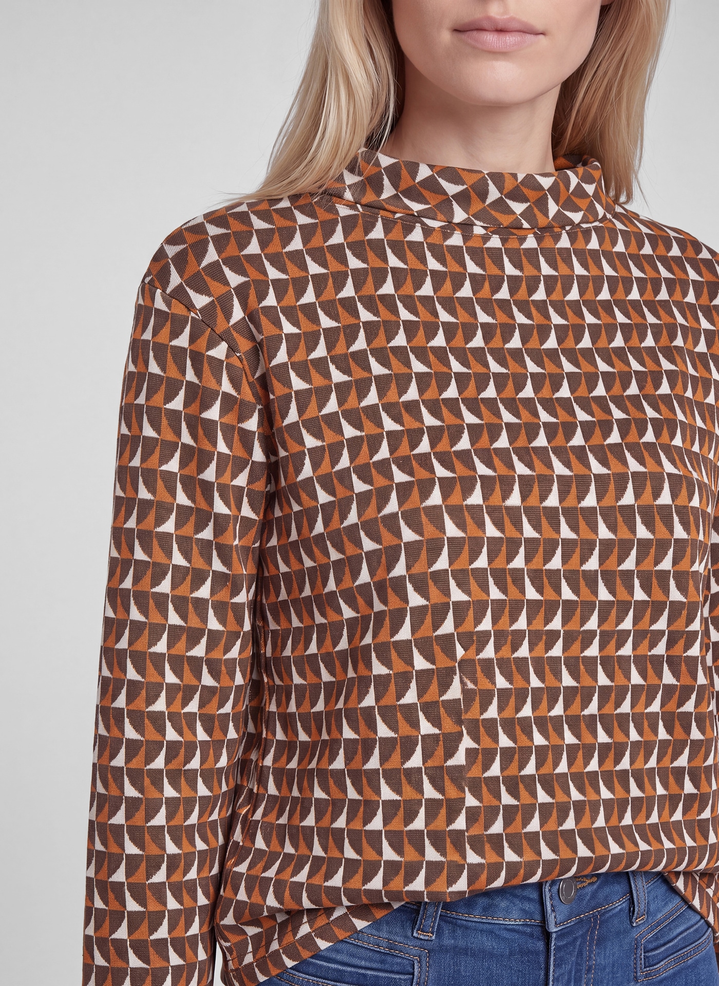 Rabe Langarmshirt mit grafischem Muster