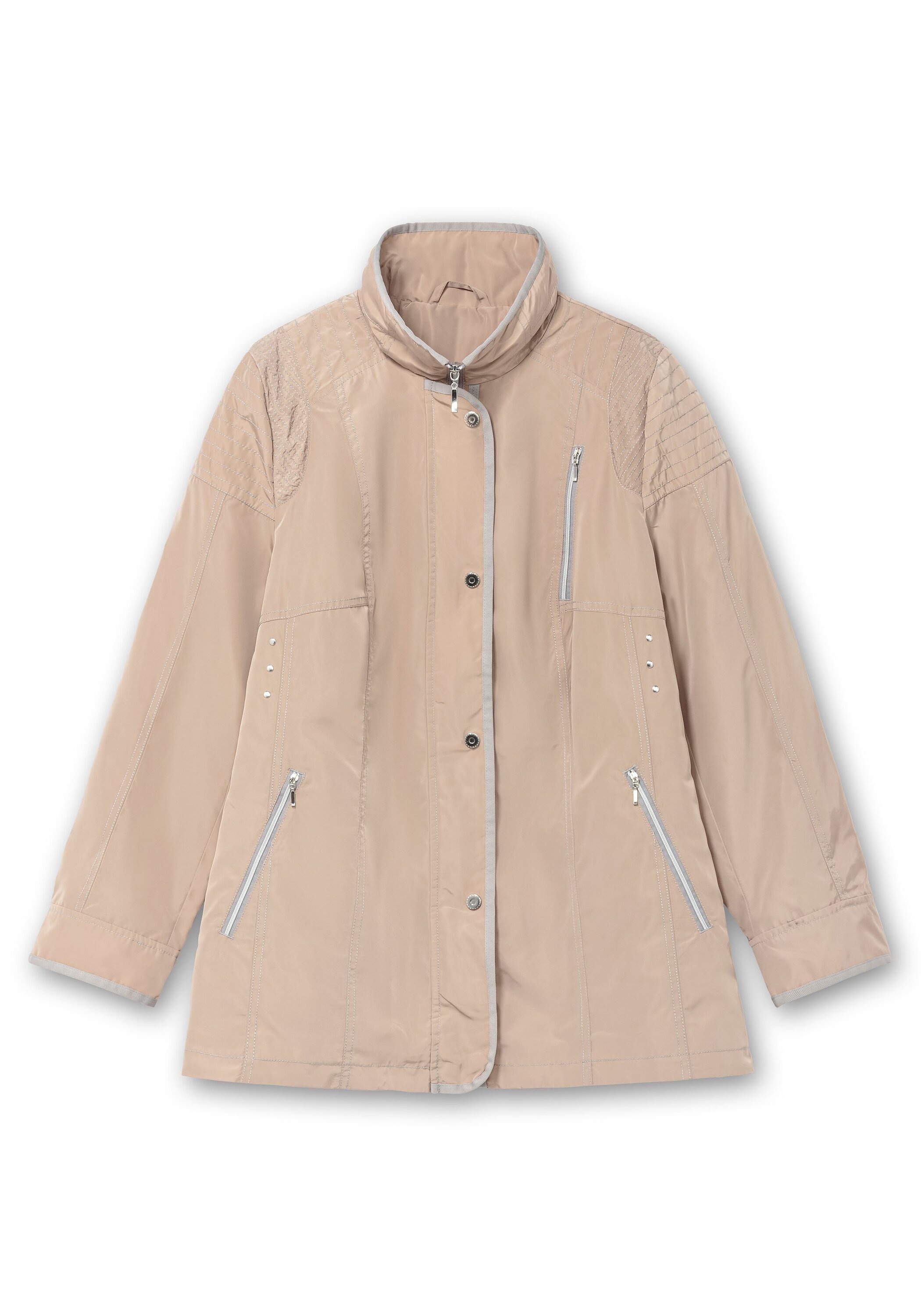 Sheego Parka »Jacke mit silberfarbenen Kontrastdetails«