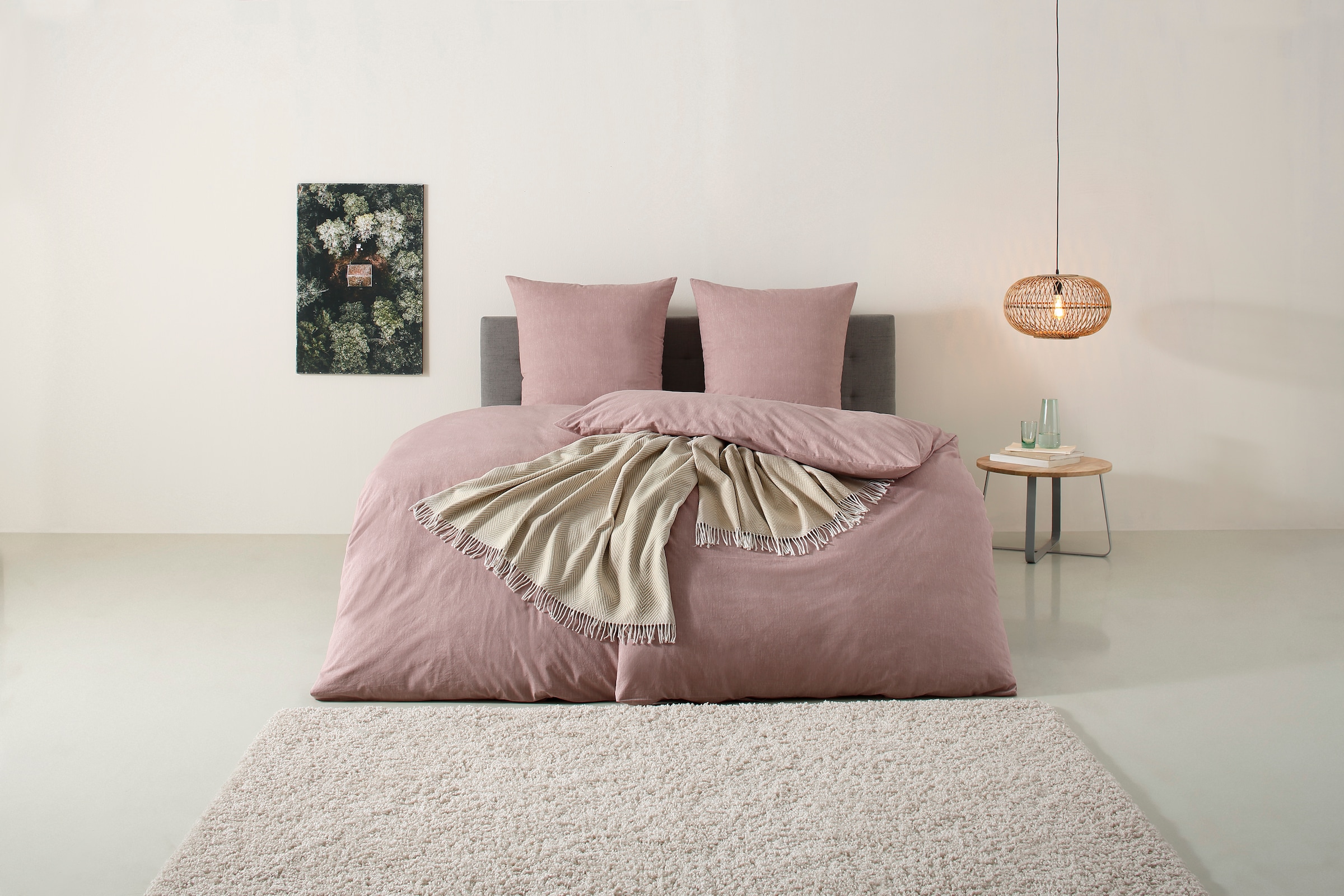 OTTO home Bettwäsche »Melli« 2 Bettwäsche aus Baumwolle, Leinen-Look in Melange-Optik