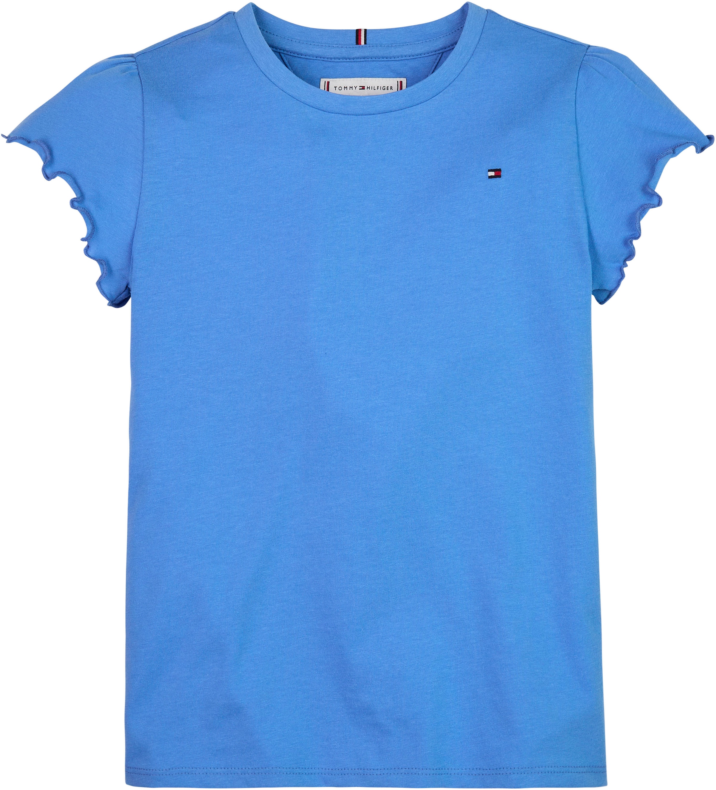 Tommy Hilfiger T-Shirt »ESSENTIAL RUFFLE SLEEVE TOP«, mit gewelltem Ärmelabschluss